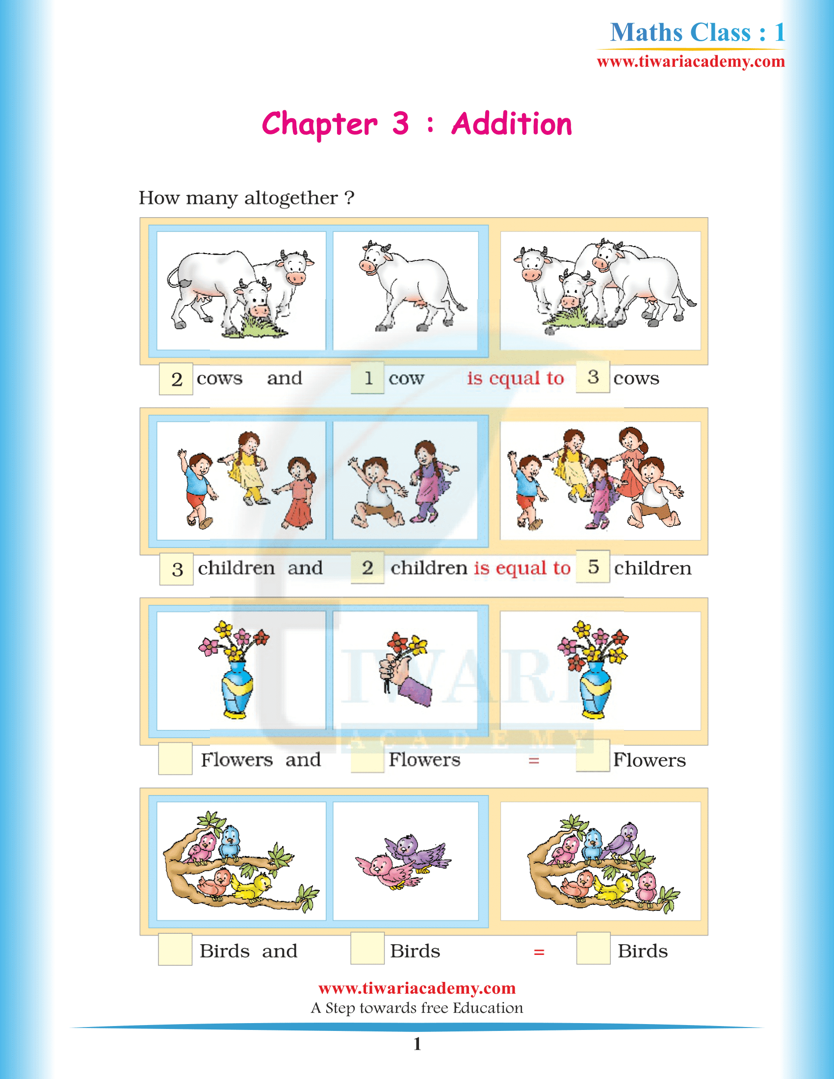 Class 1 Maths Chapter 3 NCERT Solutions