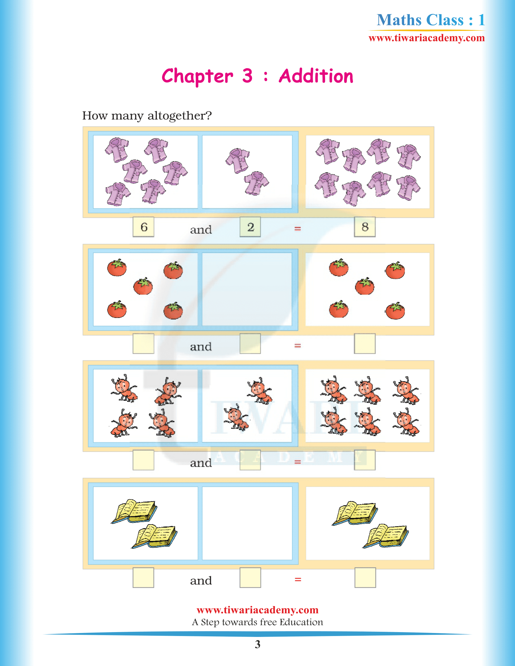 Class 1 Maths Chapter 3 NCERT answers