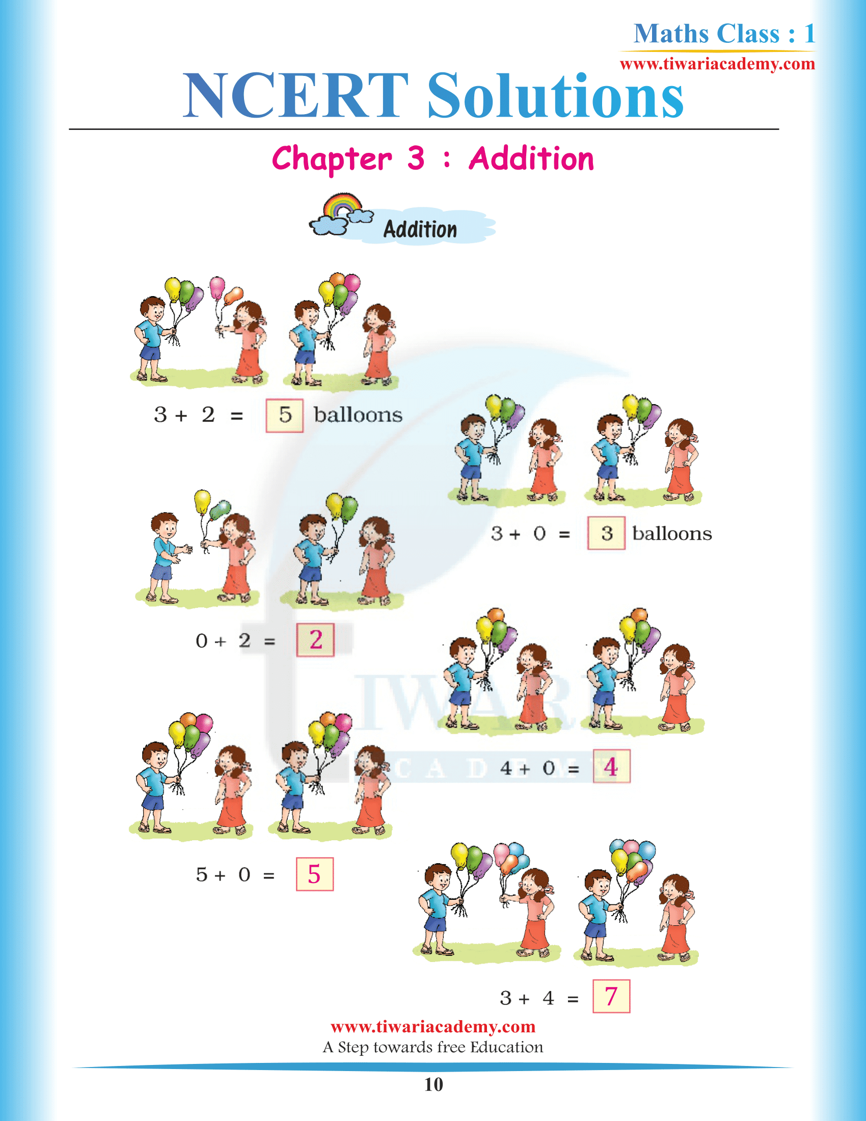 Class 1 Math-Magic Chapter 3 Answers
