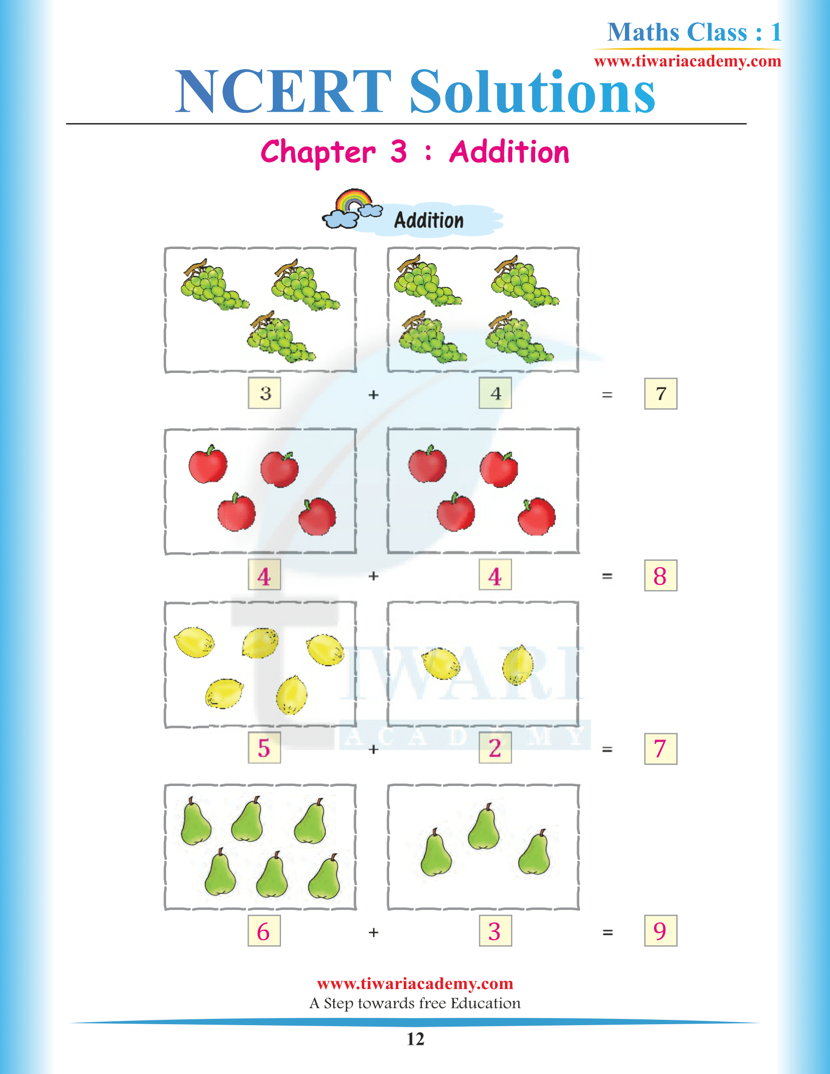 Class 1 Math-Magic Chapter 3 Free download