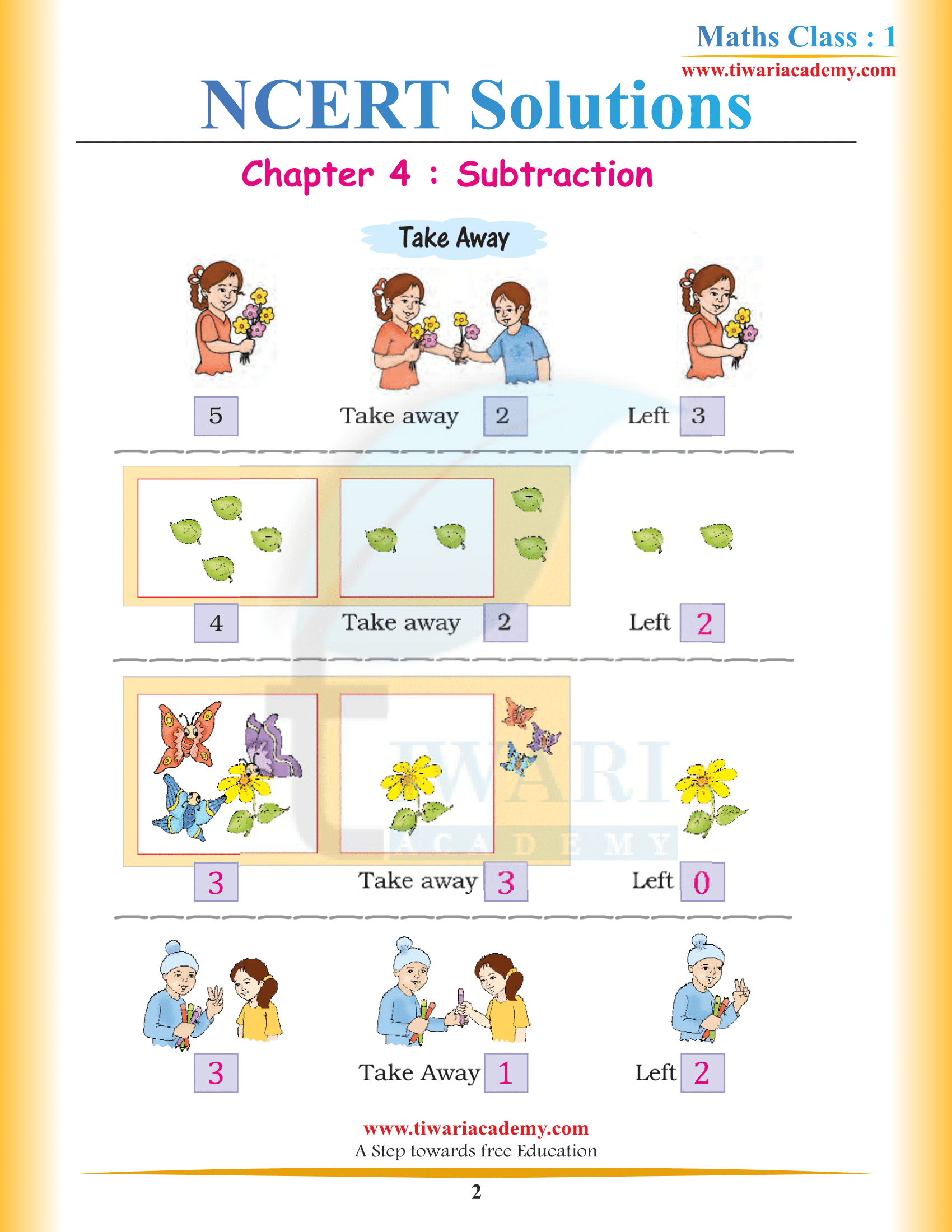 Class 1 Maths Chapter 4 Answers