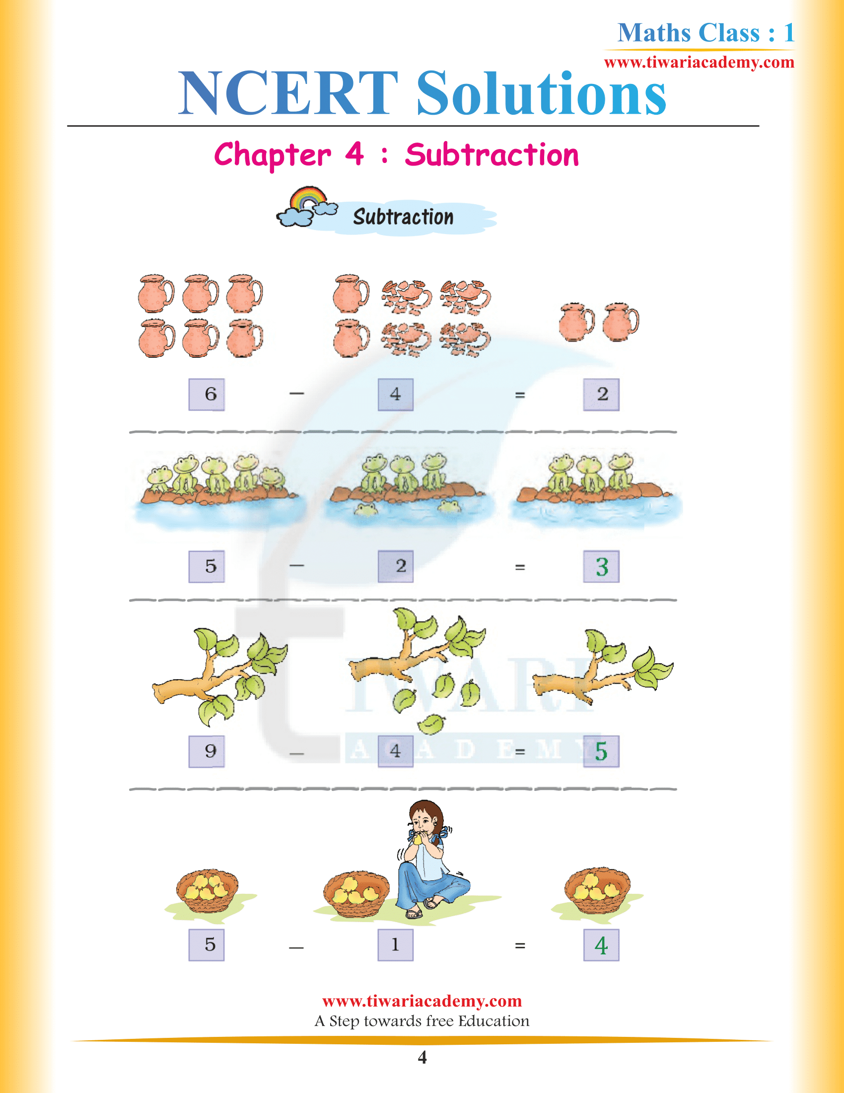 Class 1 Maths Chapter 4 NCERT Explanation