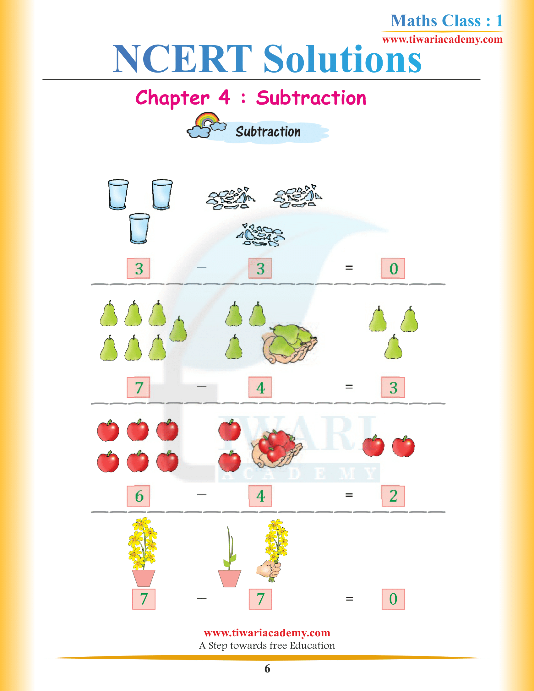 NCERT Solutions for Class 1 Maths Chapter 4 all question answers