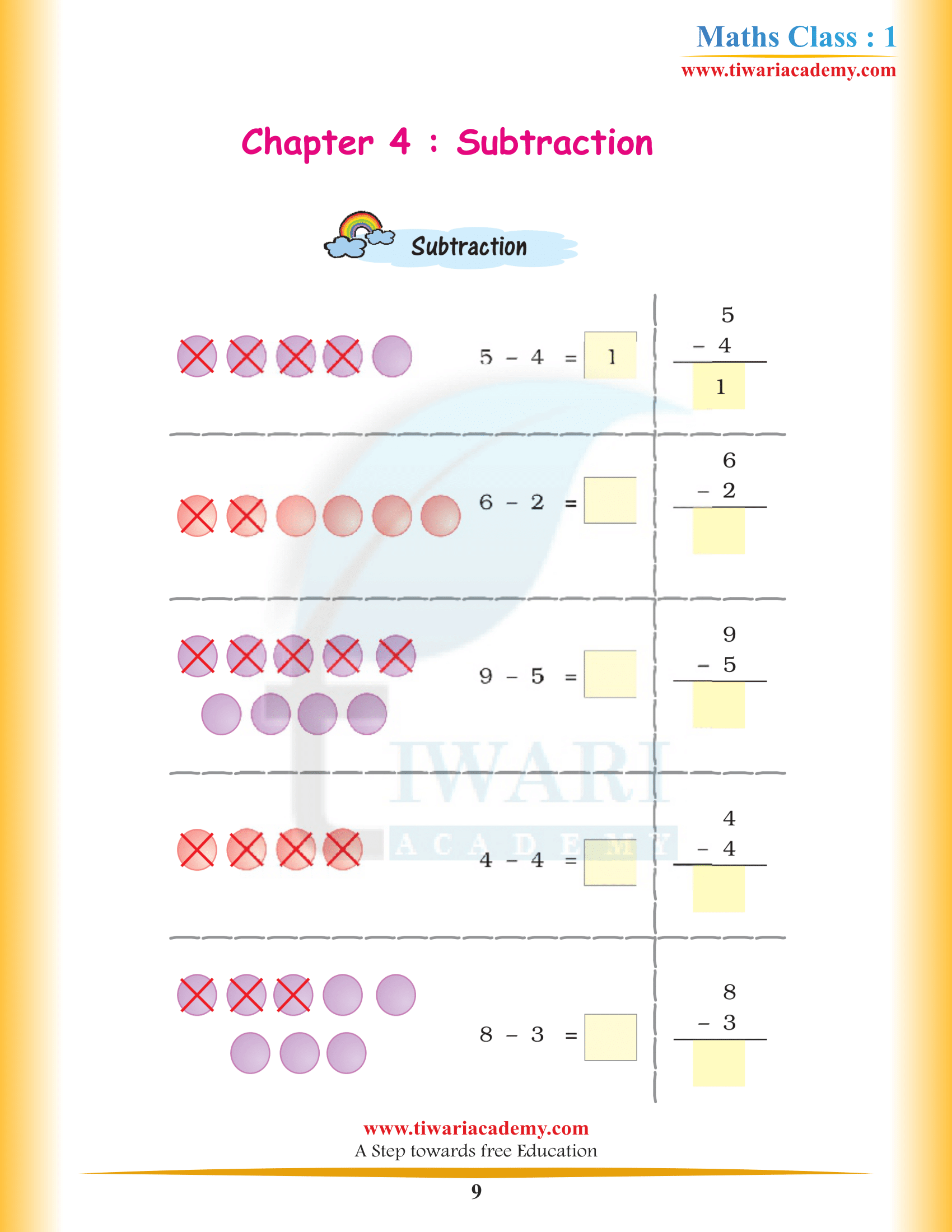 NCERT Solutions for Class 1 Maths Chapter 4 free pdf