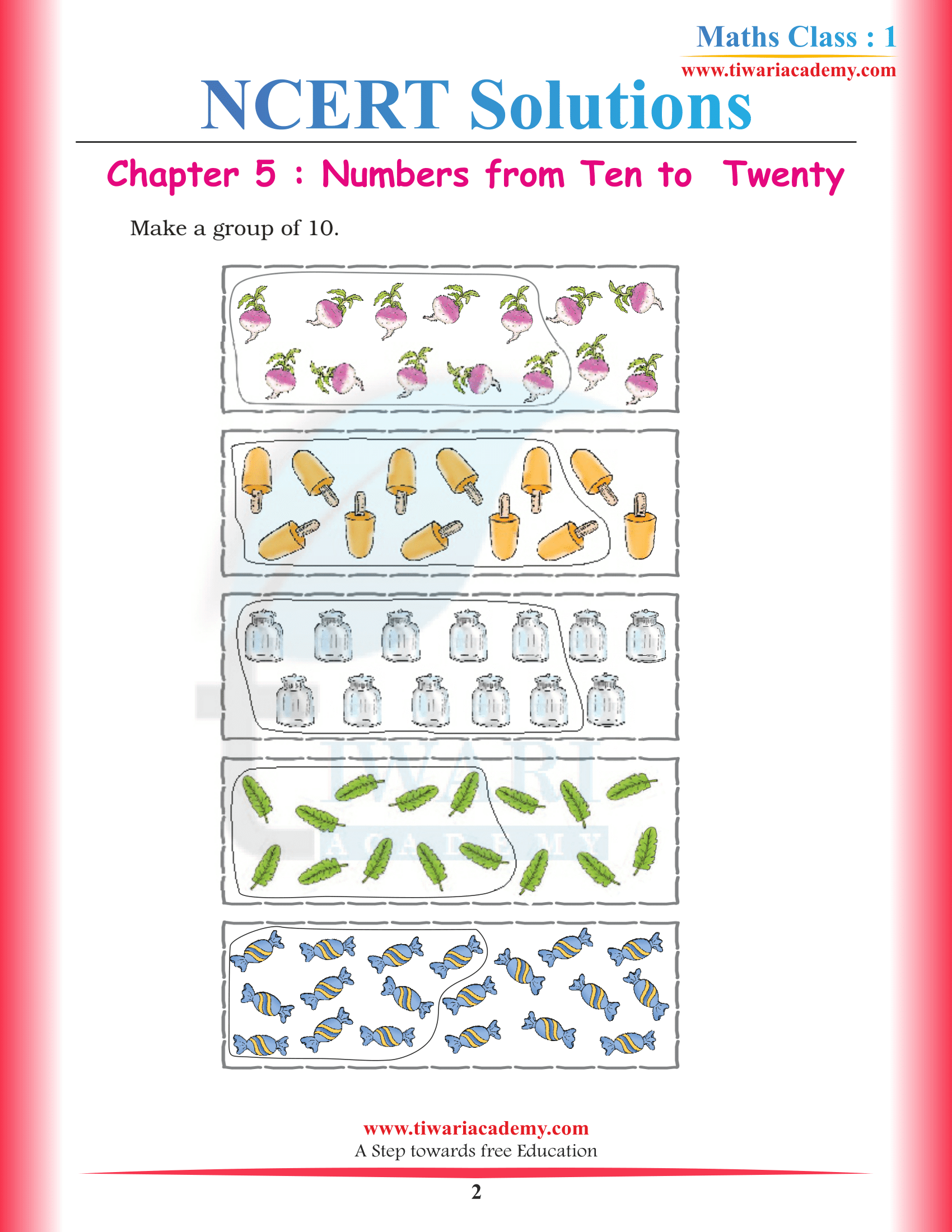 Class 1 Maths Chapter 5 NCERT answers