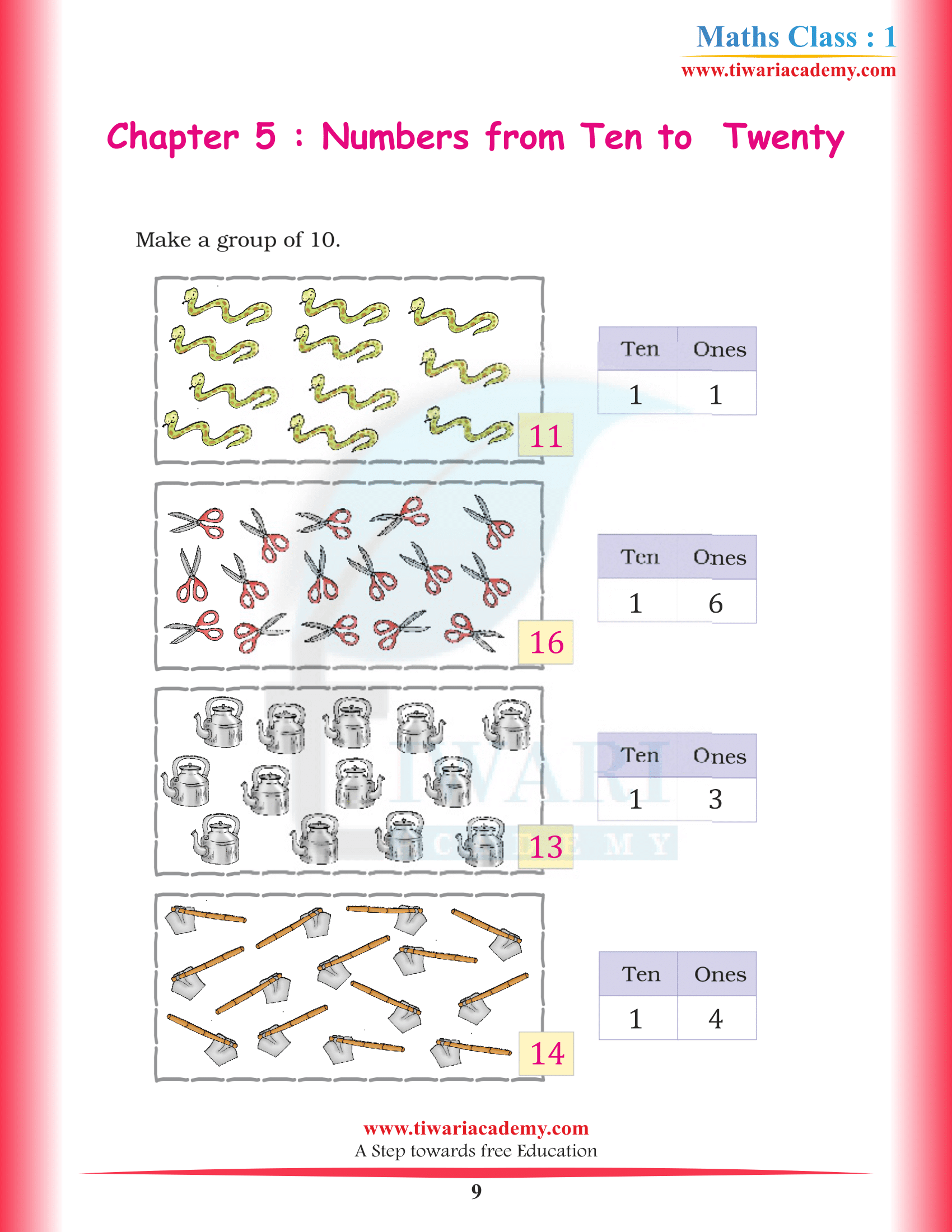 NCERT Solutions for Class 1 Maths Chapter 5 question answers