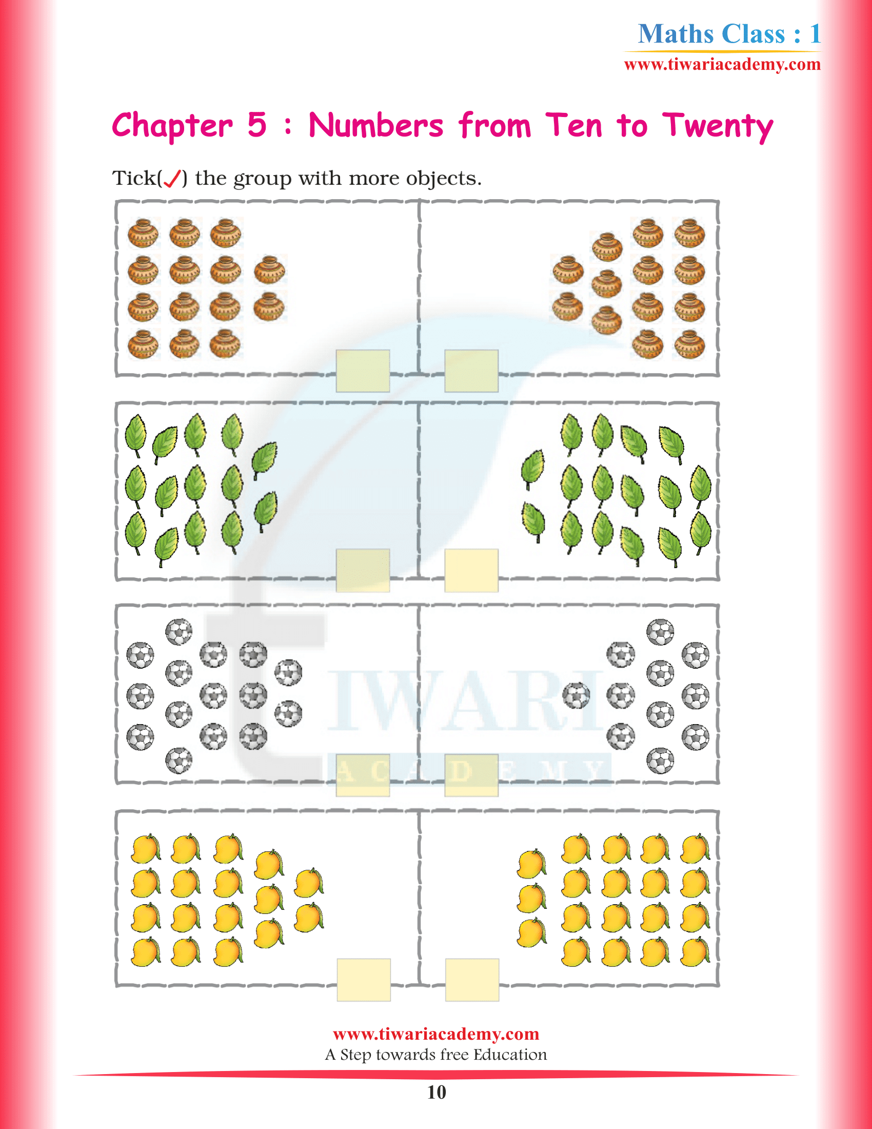 Grade 1 Maths Chapter 5 mathching