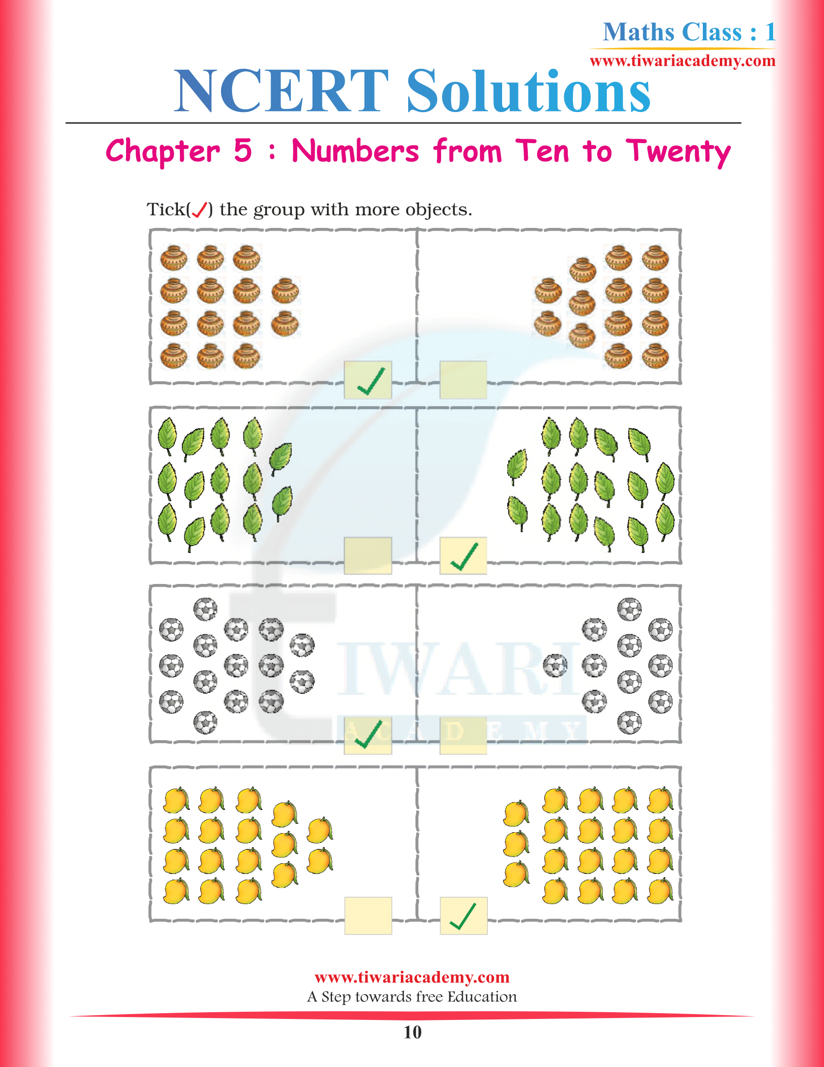 Grade 1 Maths Chapter 5 result match