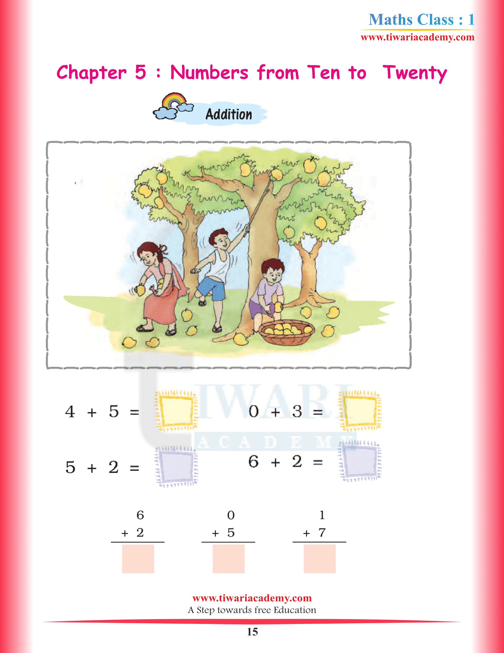 Standard 1st Maths Chapter 5 book solutions