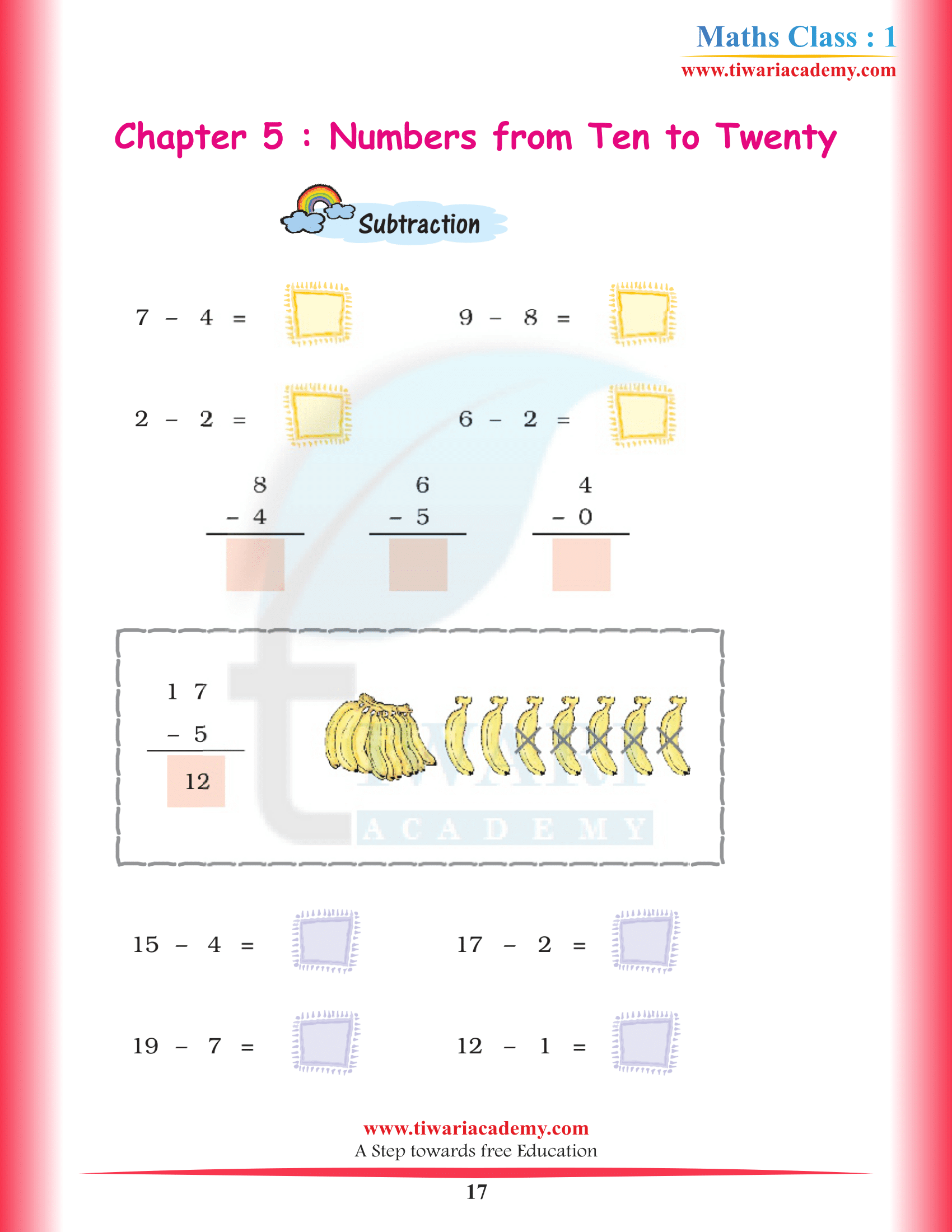 Standard 1st Maths Chapter 5 free answers