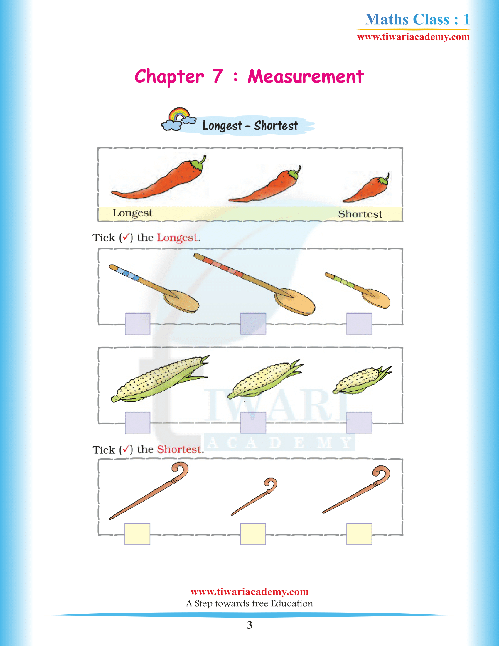 NCERT Solutions for Class 1 Maths Chapter 7