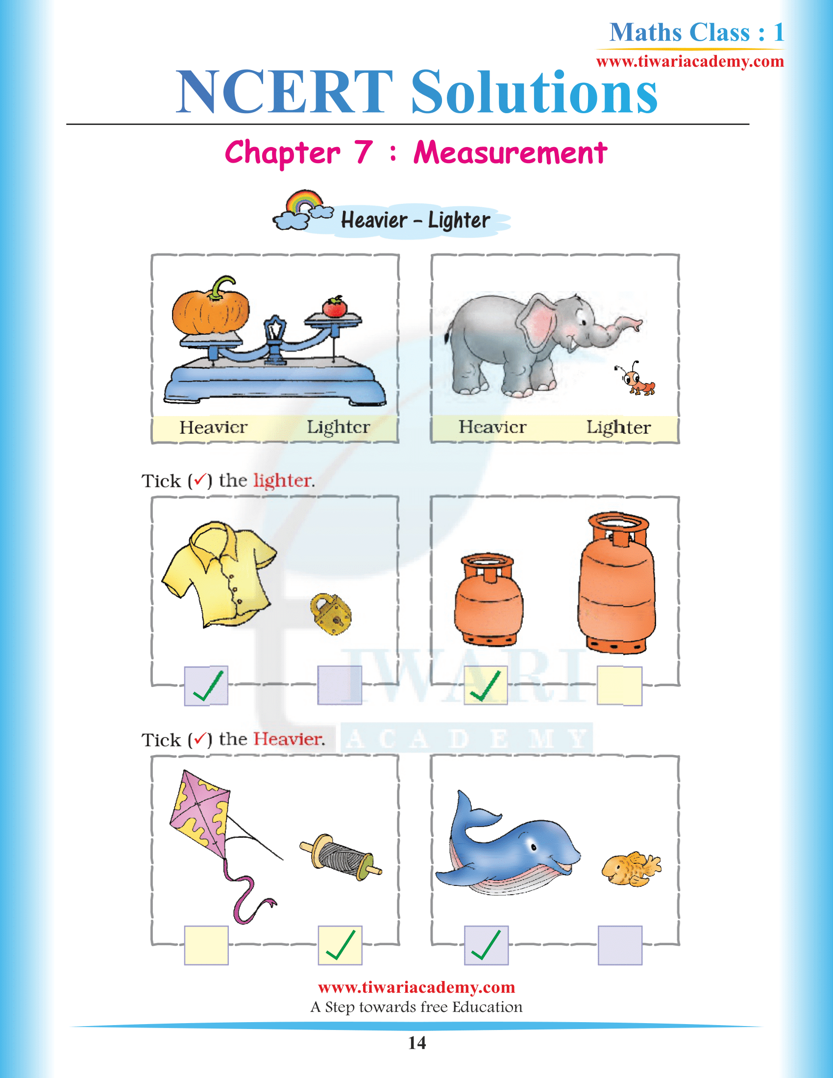 Grade 1 Maths Chapter 7 in English PDF
