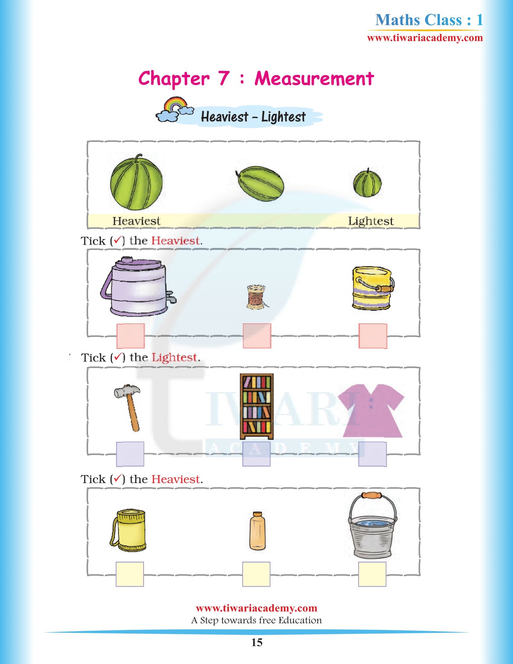 Grade 1 Maths Chapter 7 free download