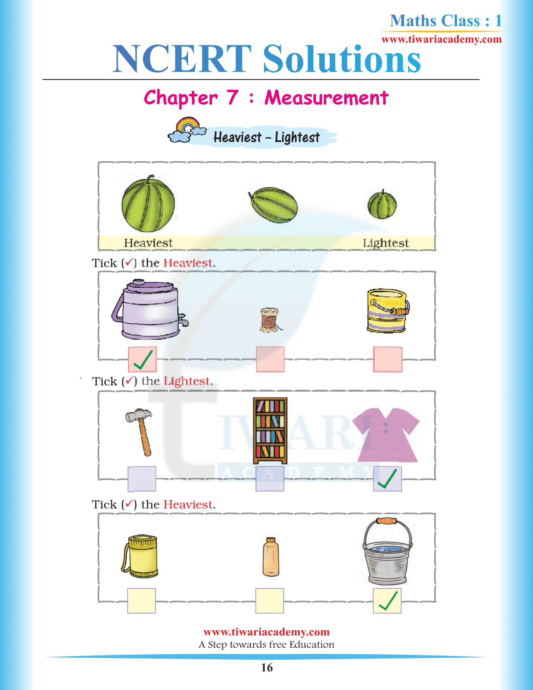 Standard 1 Maths Chapter 7