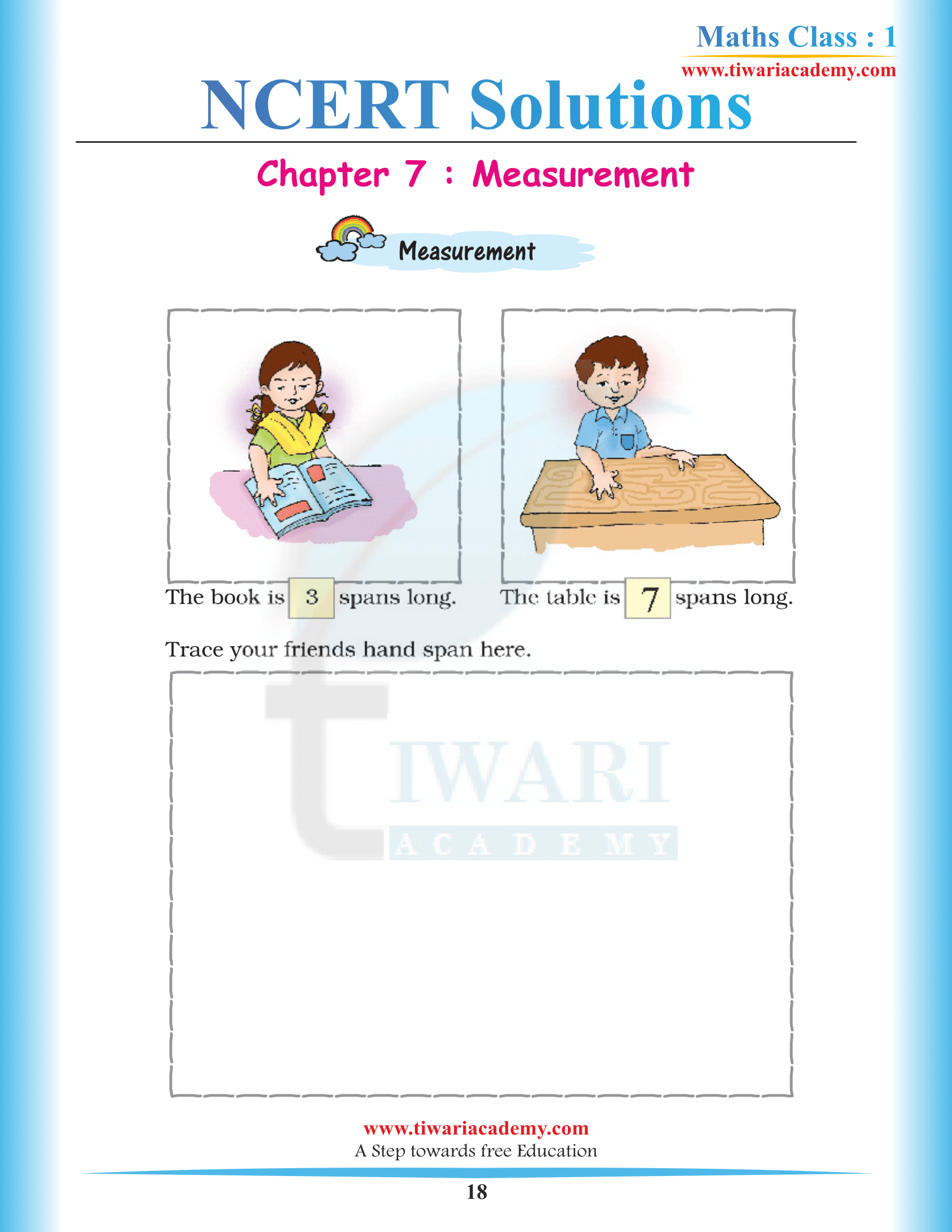 Standard 1 Maths Chapter 7 in PDF file format