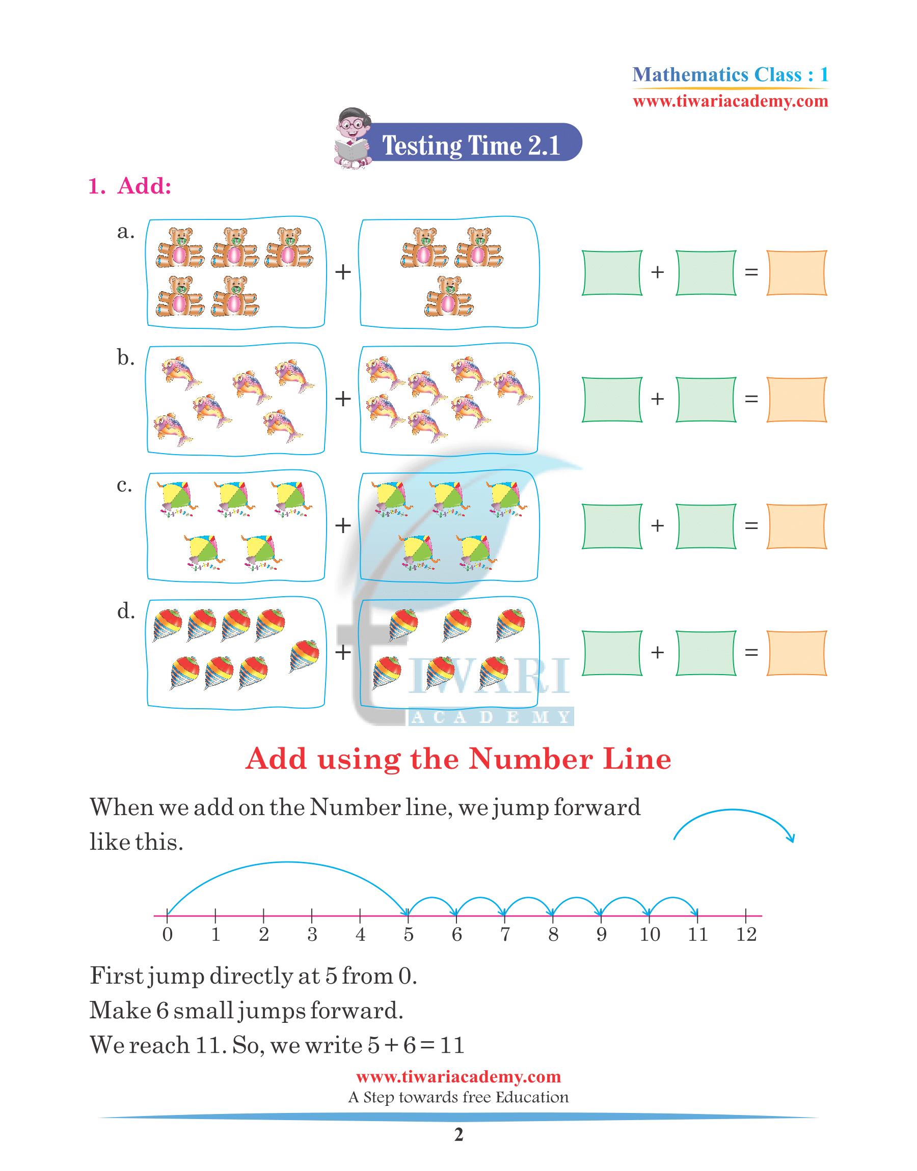 Class 1 Maths Chapter 2 Practice assignments