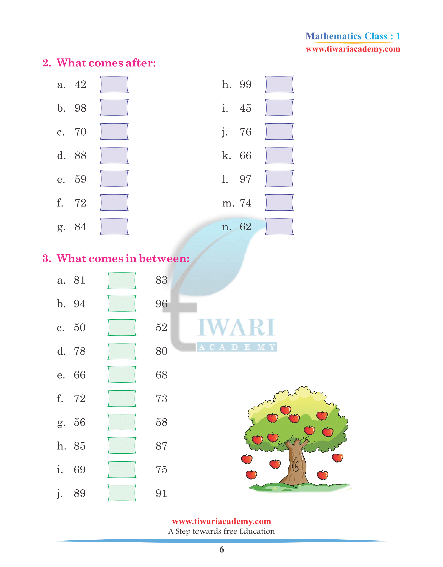 Class 1 Maths Chapter 4 Practice sums