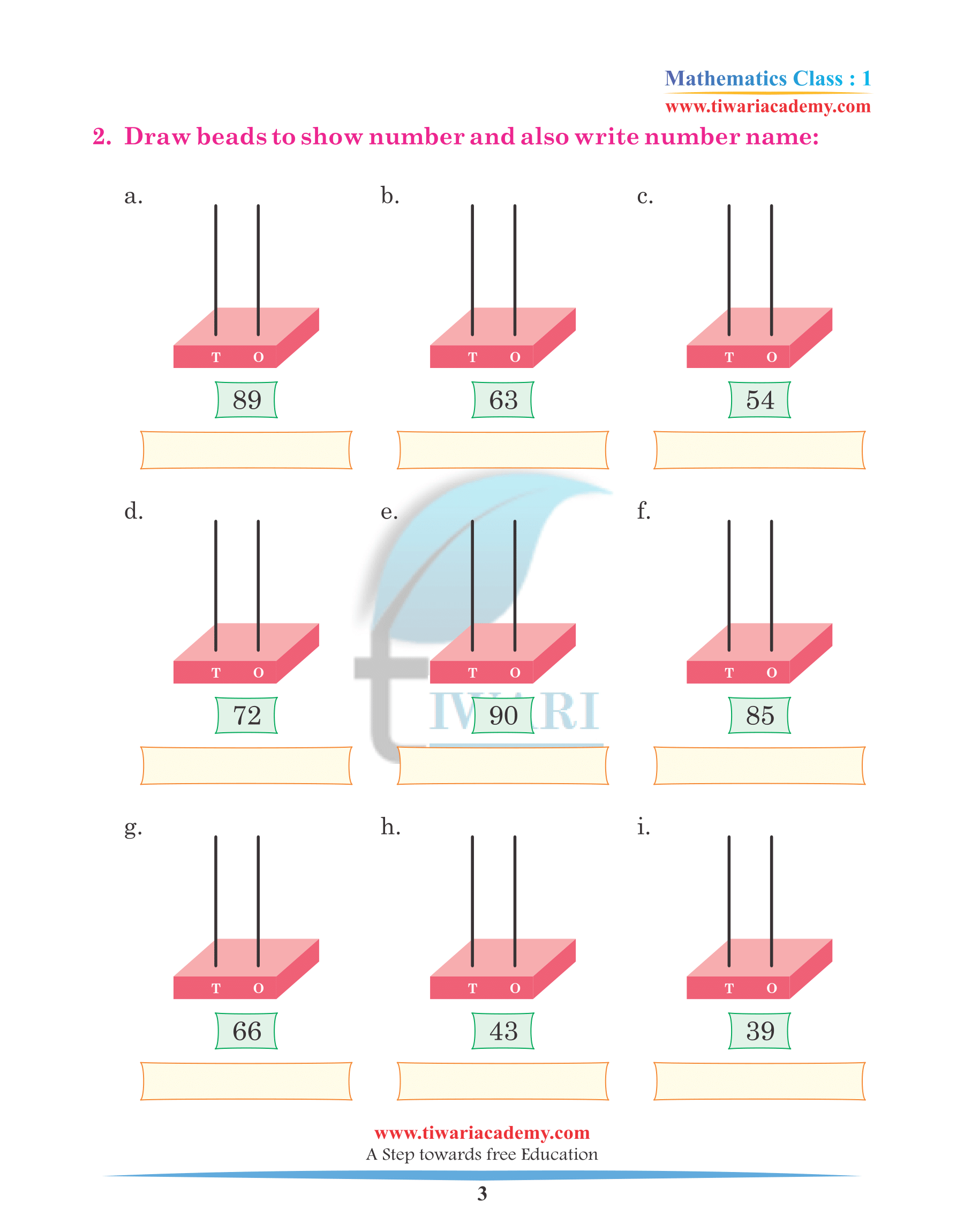 Class 1 Maths Chapter 5 Revision questions