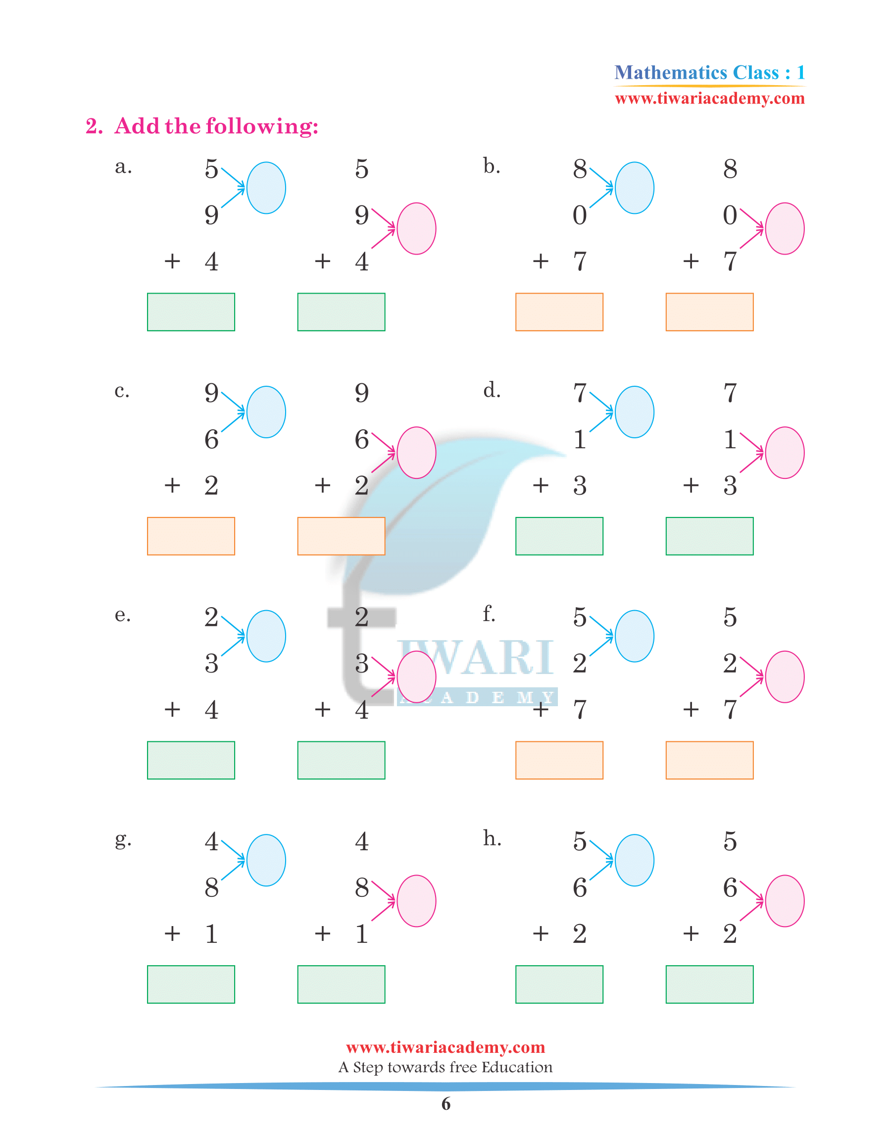 Class 1 Maths Chapter 7 Revision Book