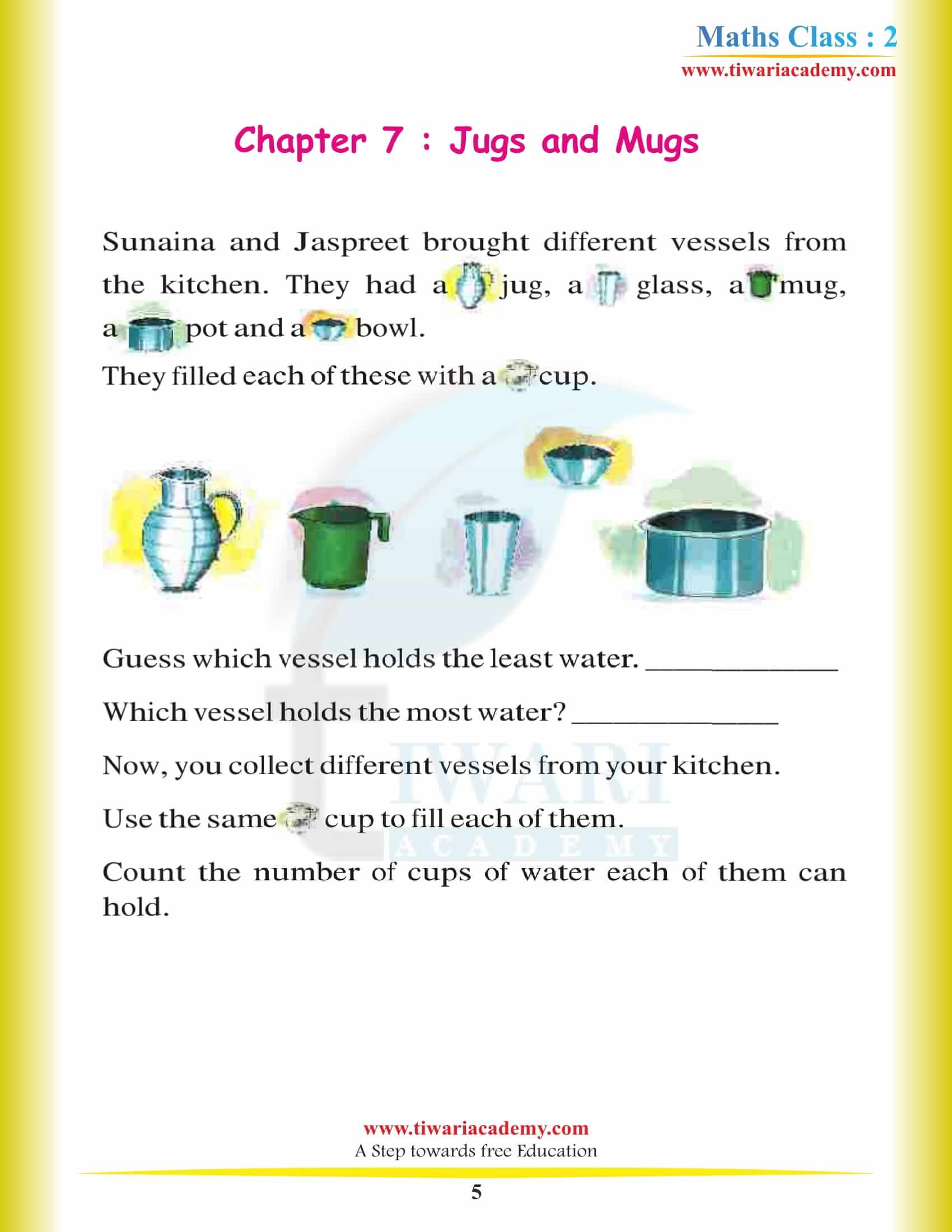 NCERT Solutions for Class 2 Maths Chapter 7 in English Medium
