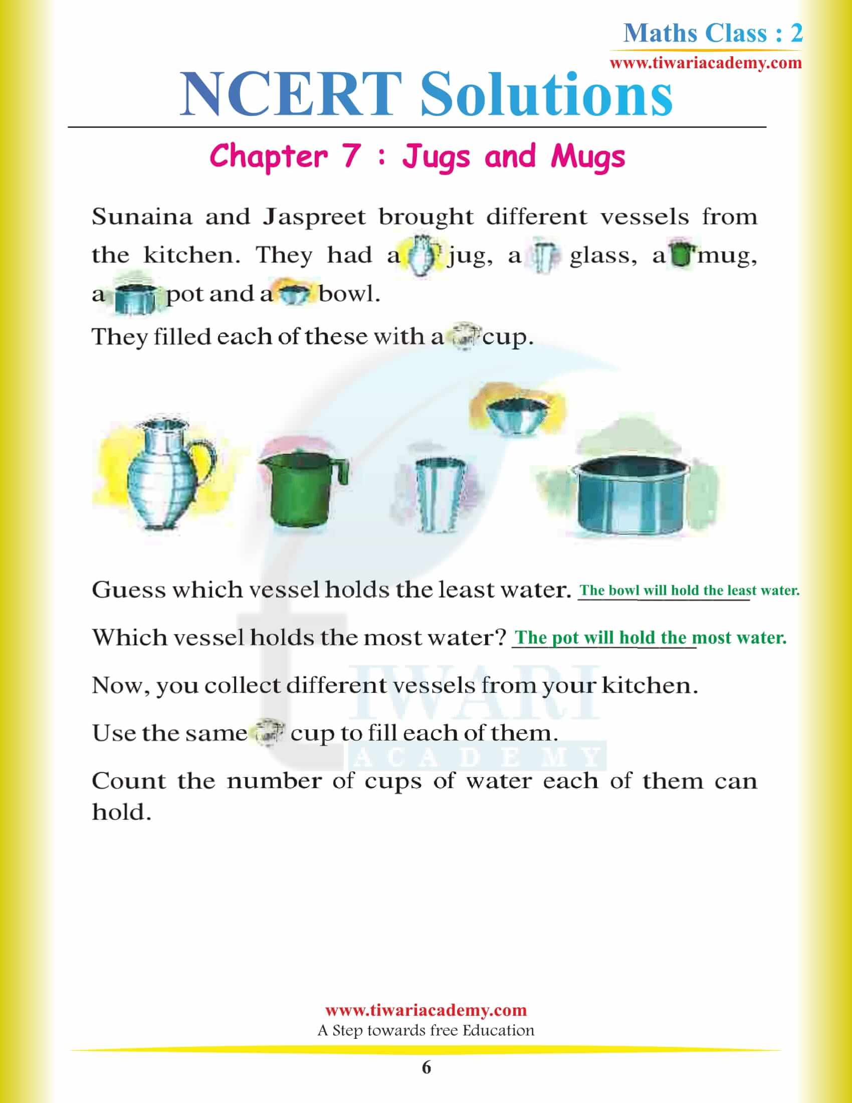 NCERT Solutions for Class 2 Maths Chapter 7 free download
