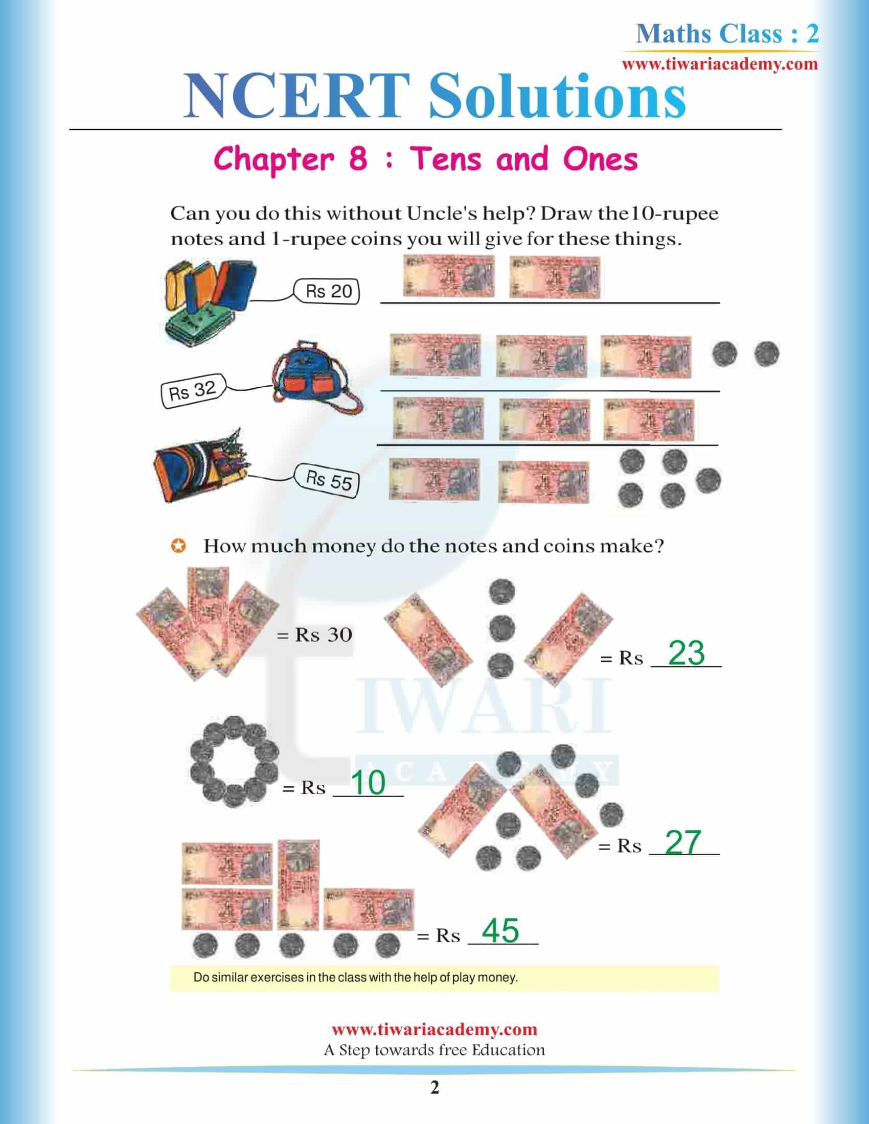 Class 2 Maths Chapter 8 Question answers