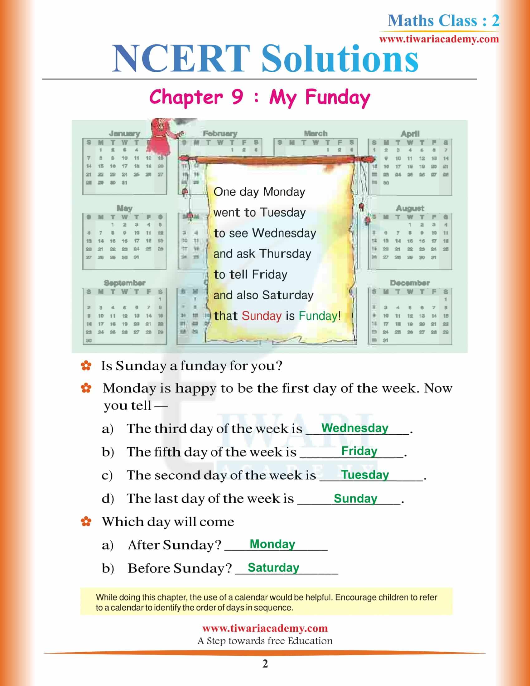 Class 2 Maths Chapter 9 in PDF