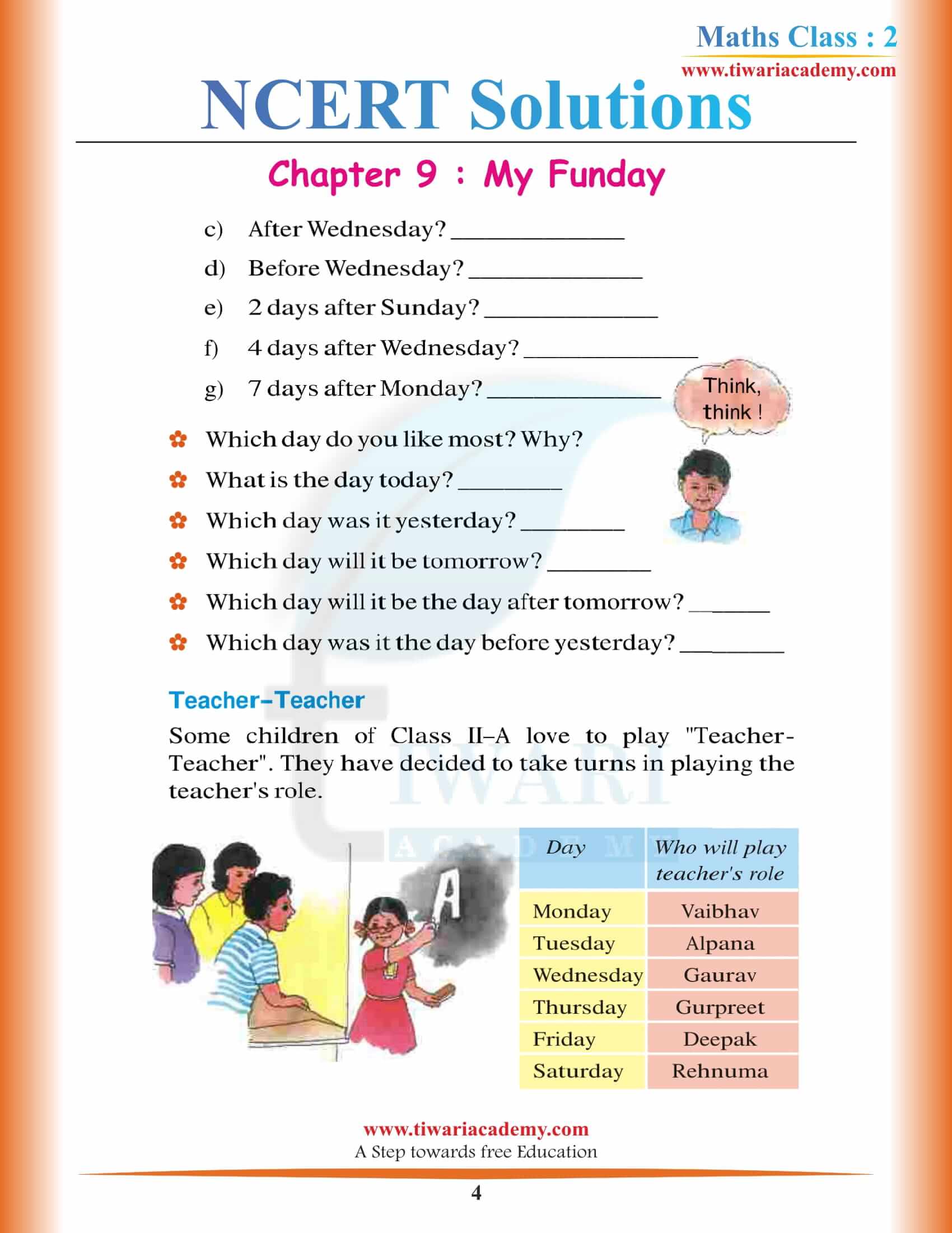 NCERT Solutions for Class 2 Maths Chapter 9 in PDF