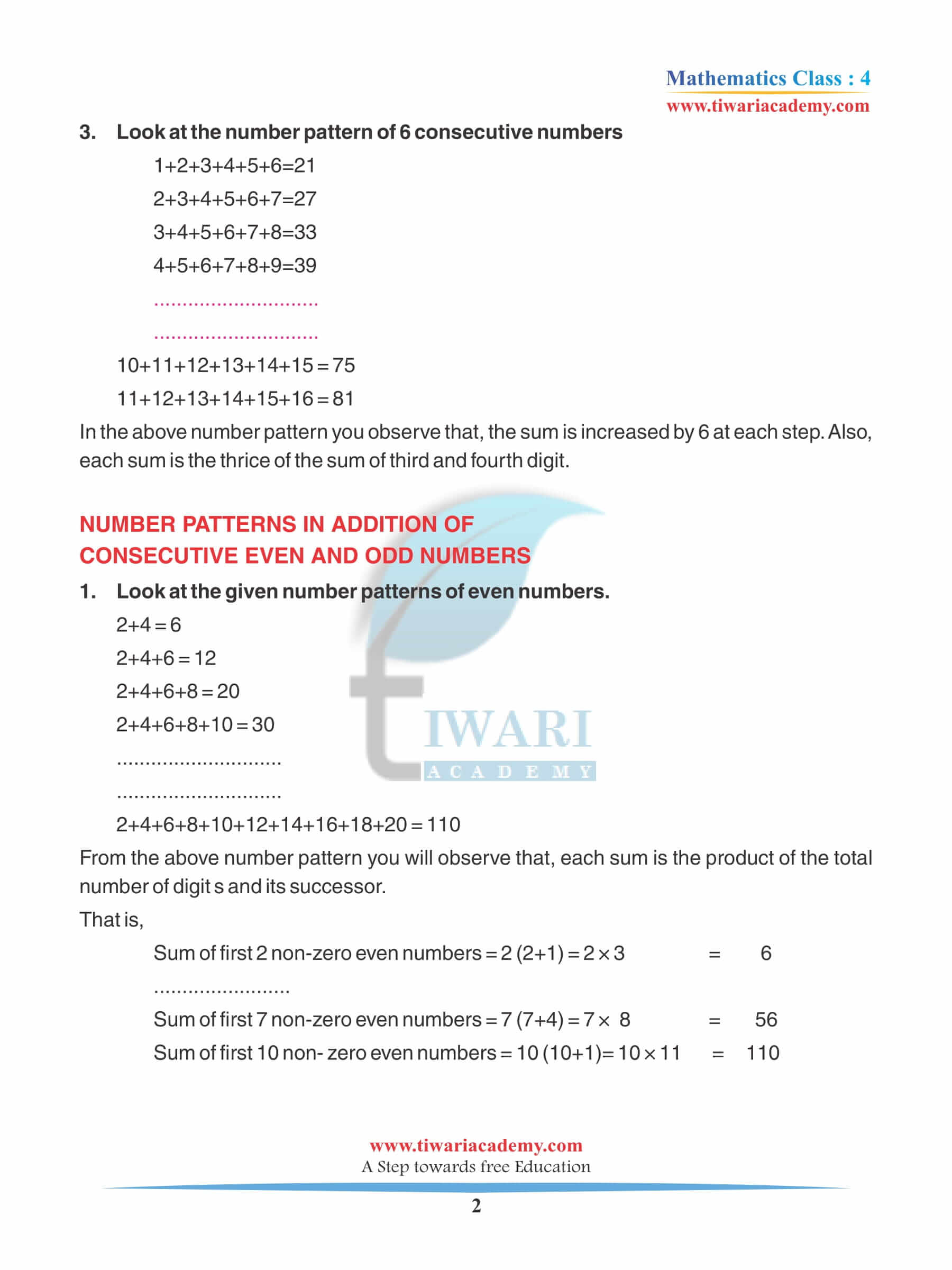Class 4 Maths Chapter 1 Revision Question answers