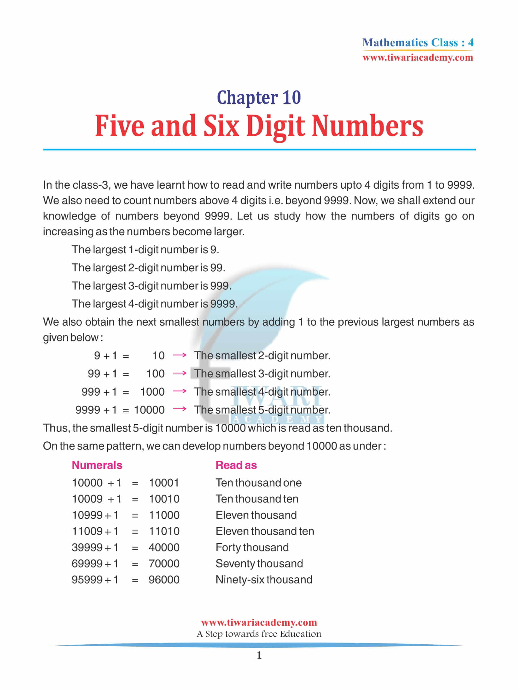 Class 4 Maths Chapter 10 Revision Book