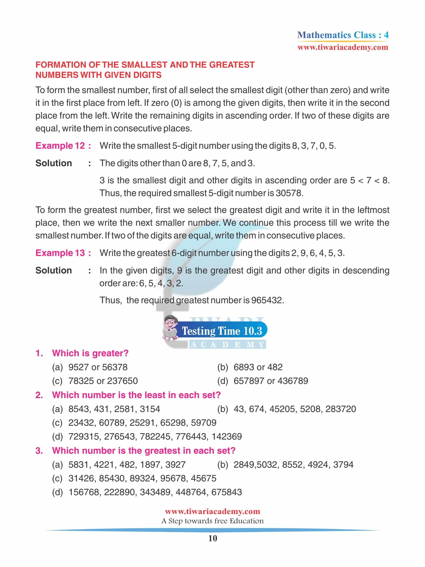 Class 4 Maths Chapter 10 Practice Exercises