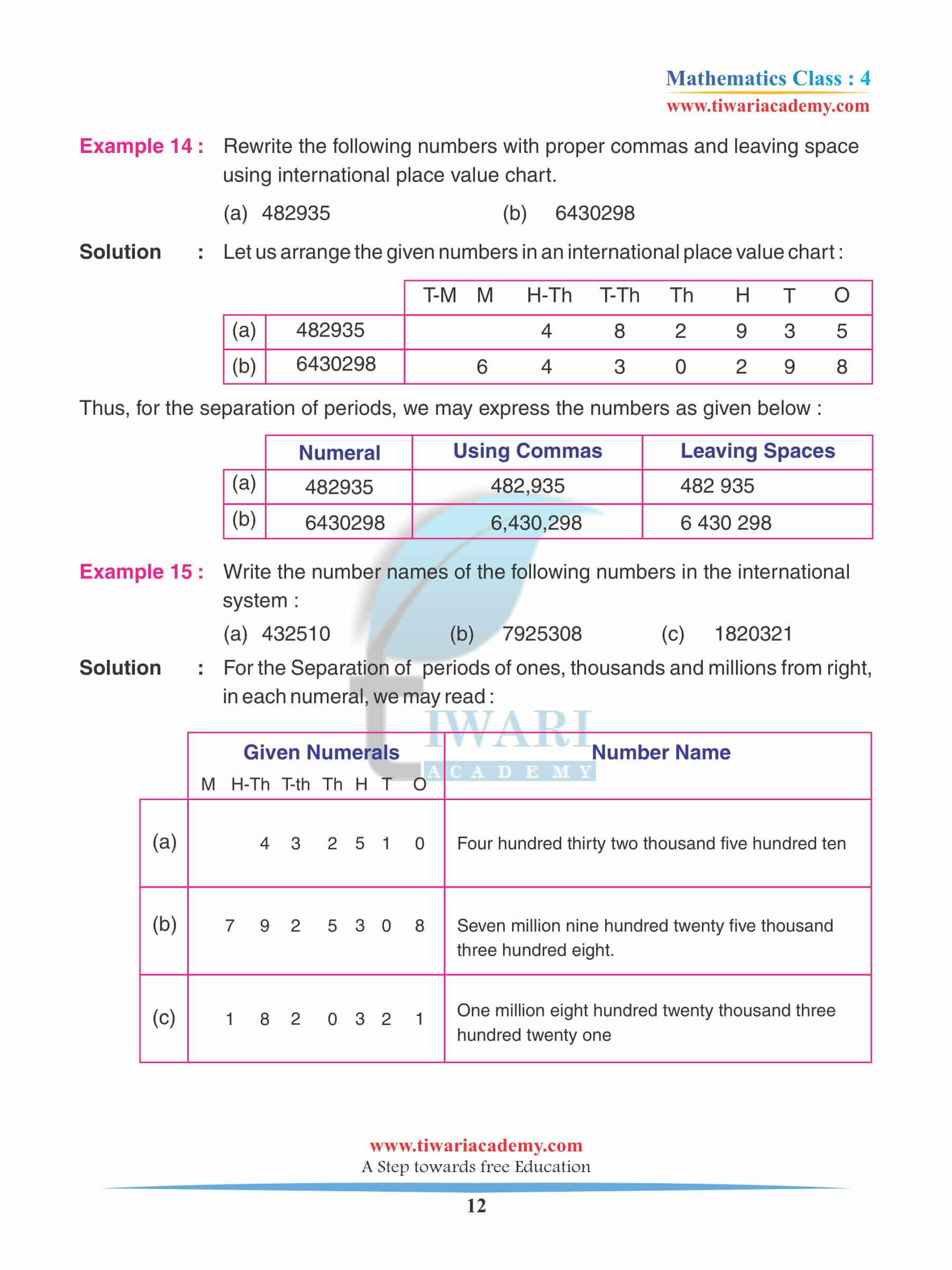 Class 4 Maths Chapter 10 Practice Question answers