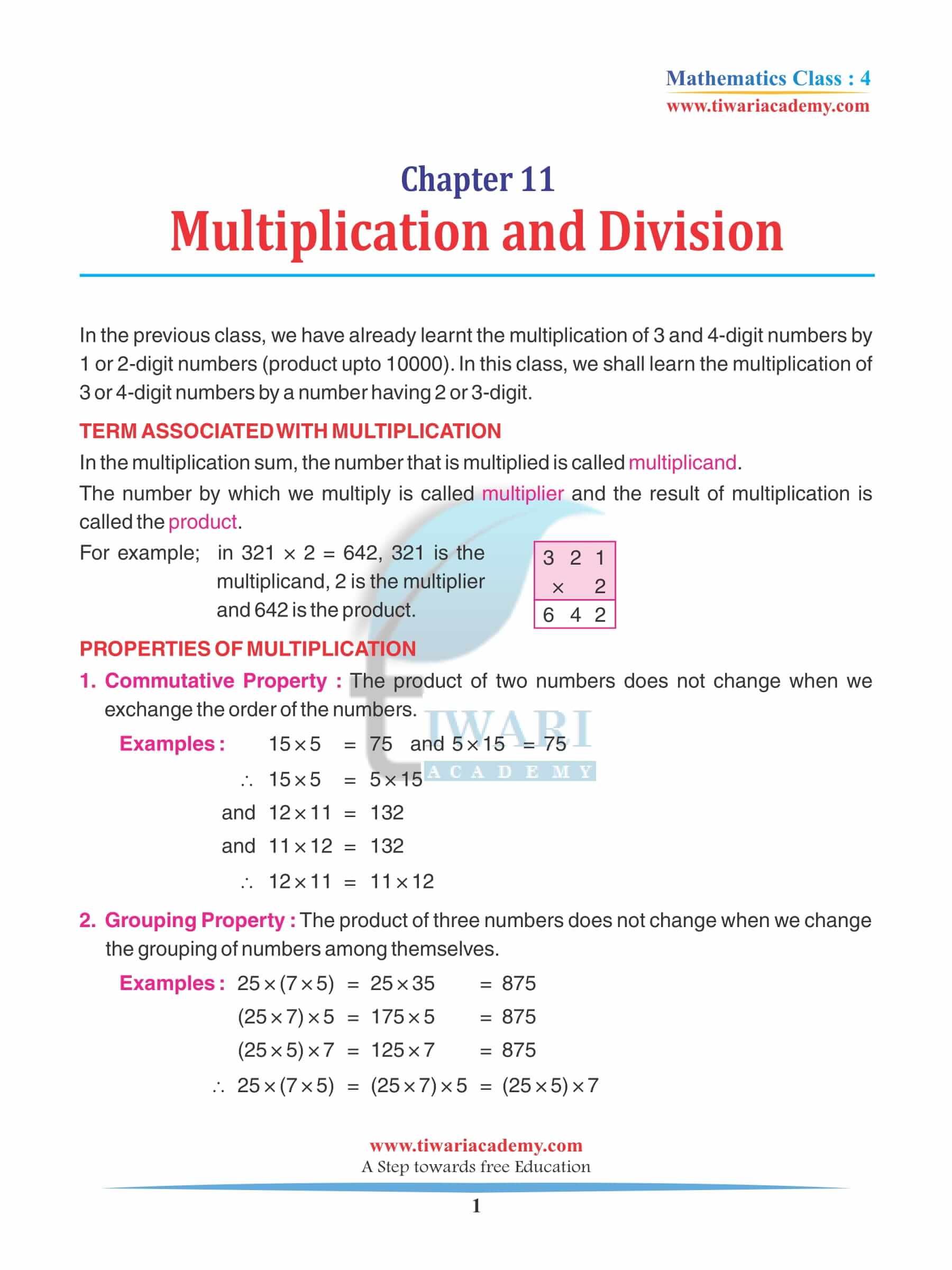 Class 4 Maths Chapter 11 Revision Book