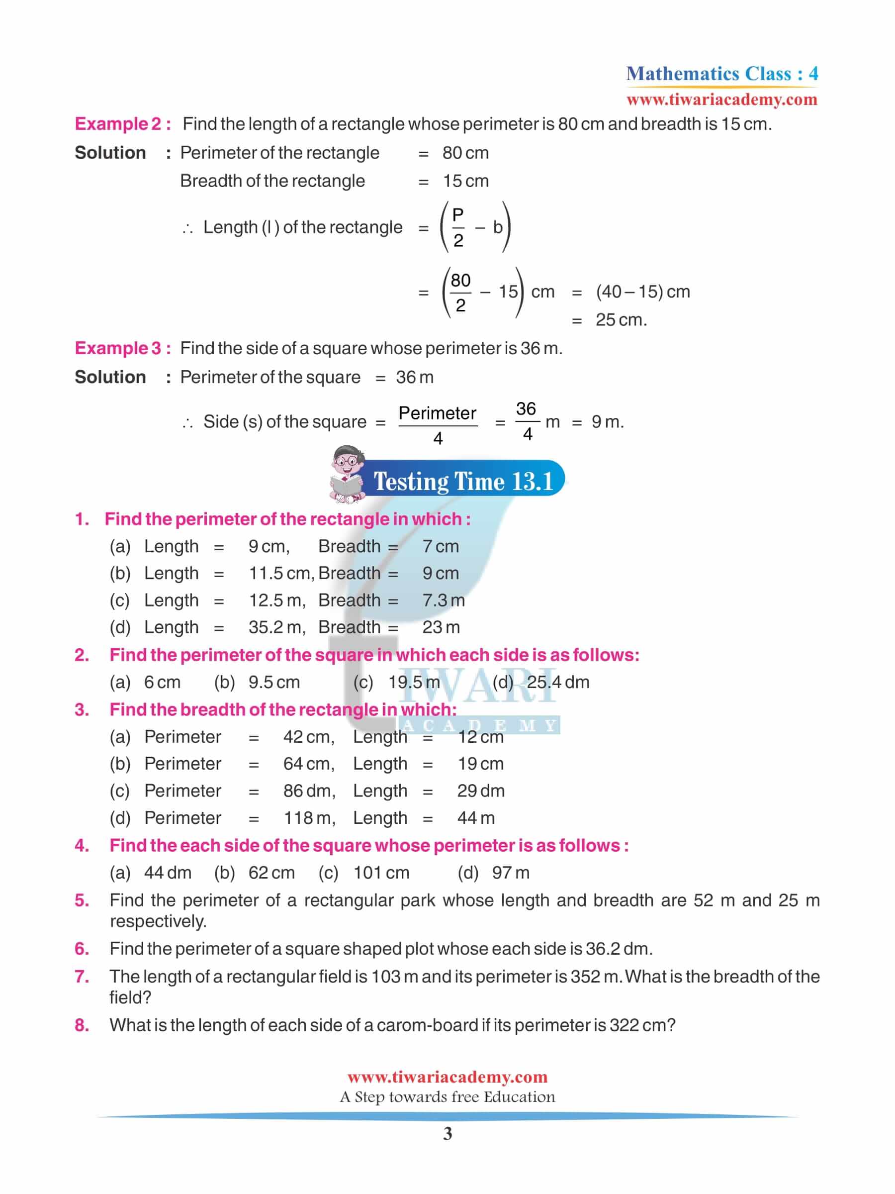 Class 4 Maths Chapter 13 Revision Exercises