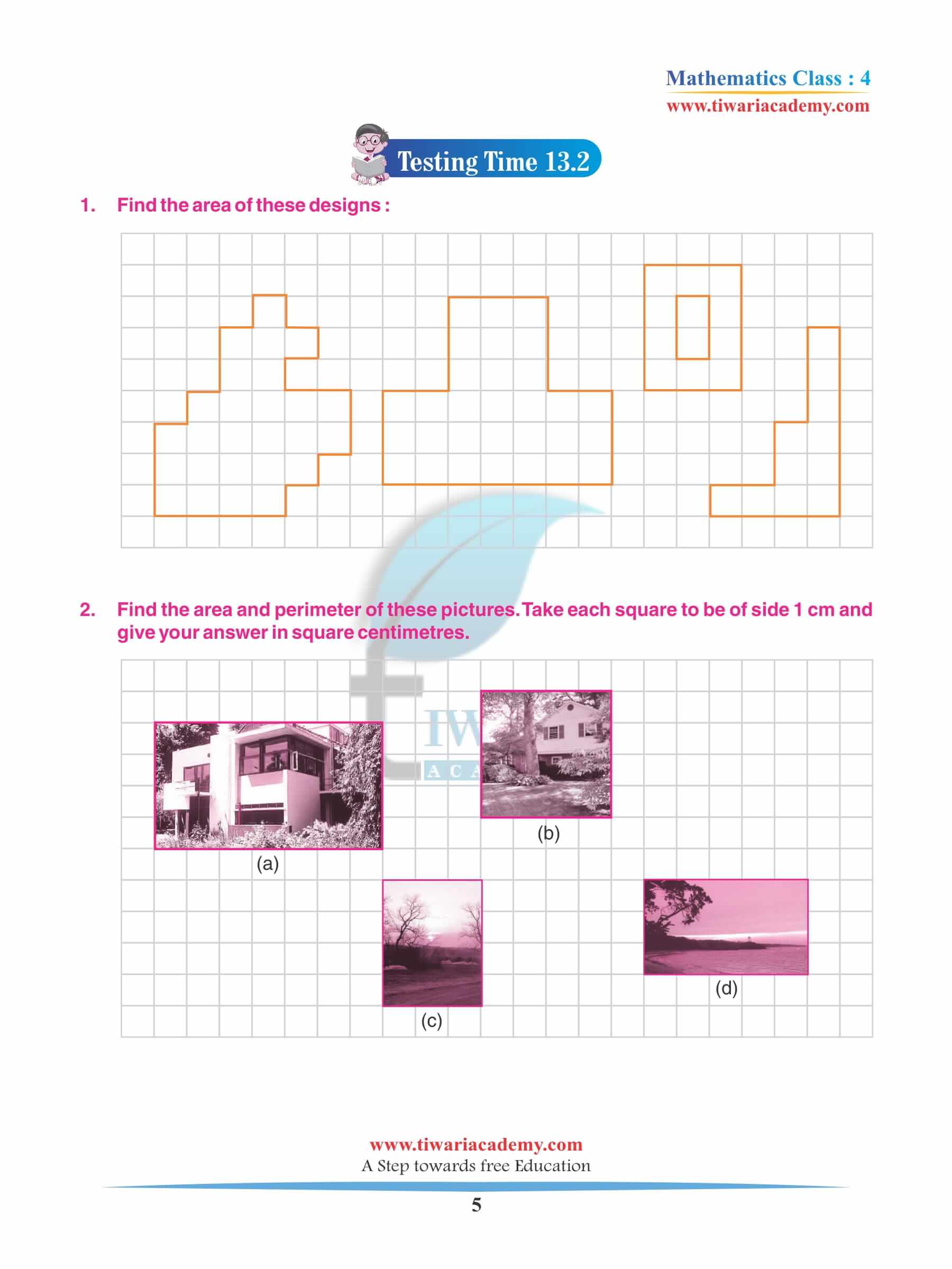 Class 4 Maths Chapter 13 Practice book