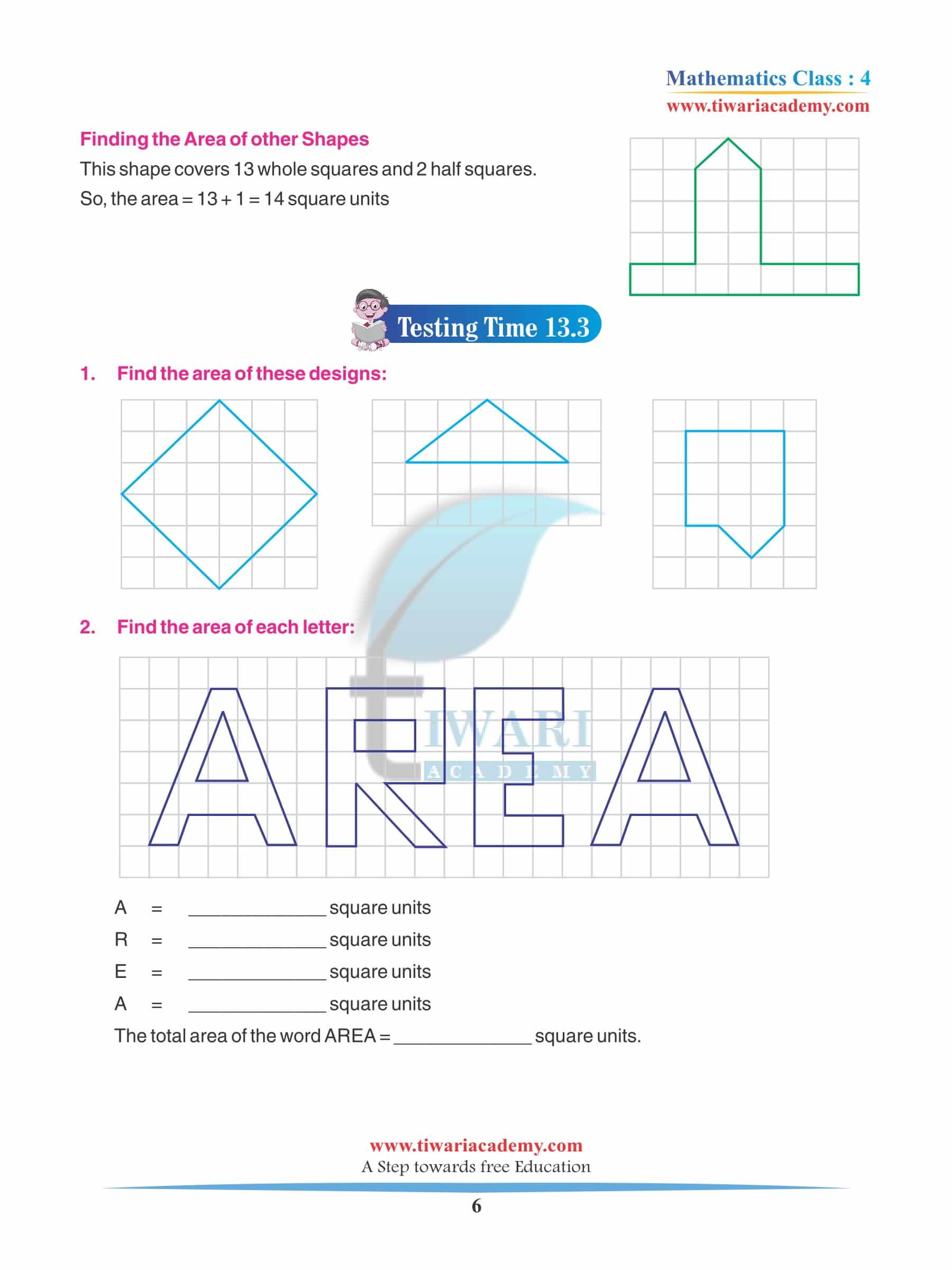 Class 4 Maths Chapter 13 Practice Exercises