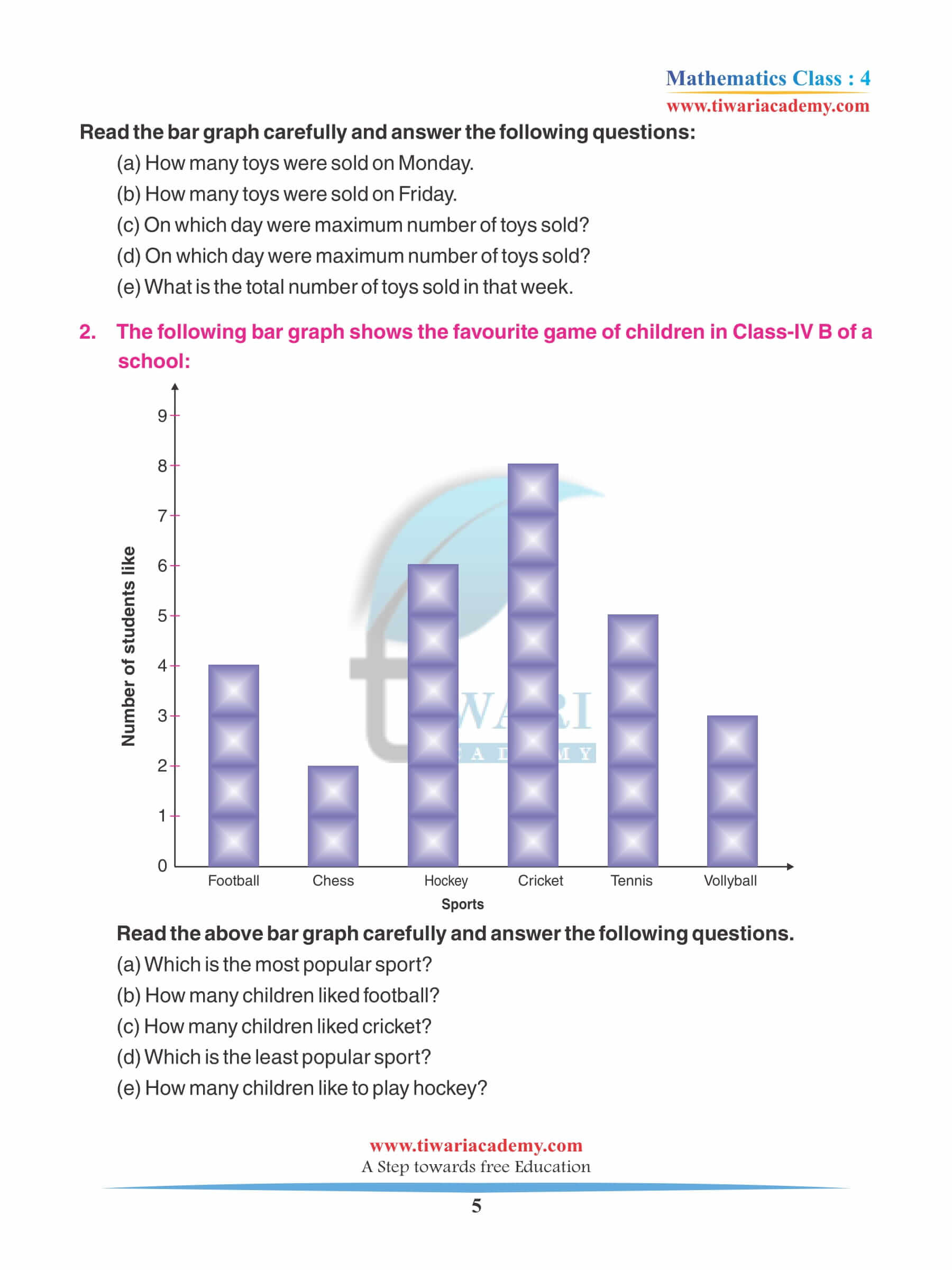 Class 4 Maths Chapter 14 Practice Questions