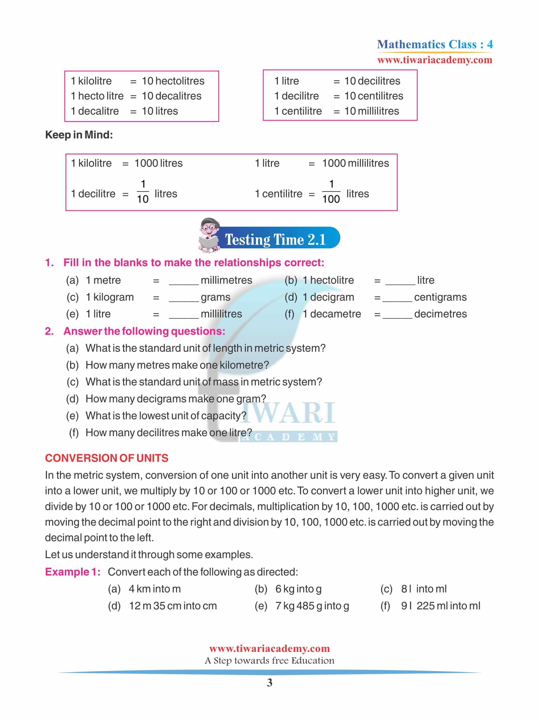 Class 4 Maths Chapter 2 Revision Book Assignments