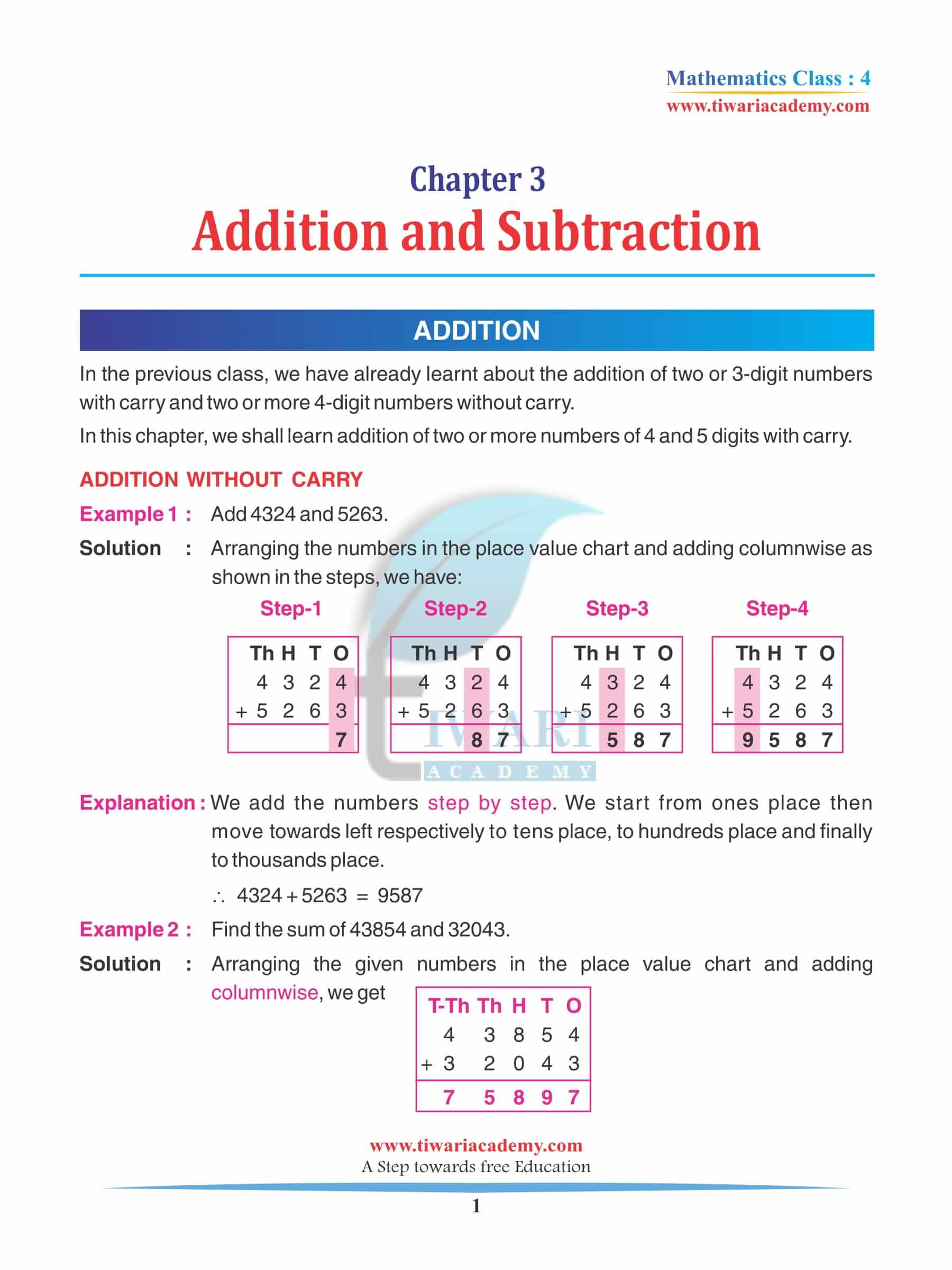 Class 4 Maths Chapter 3 Revision Book