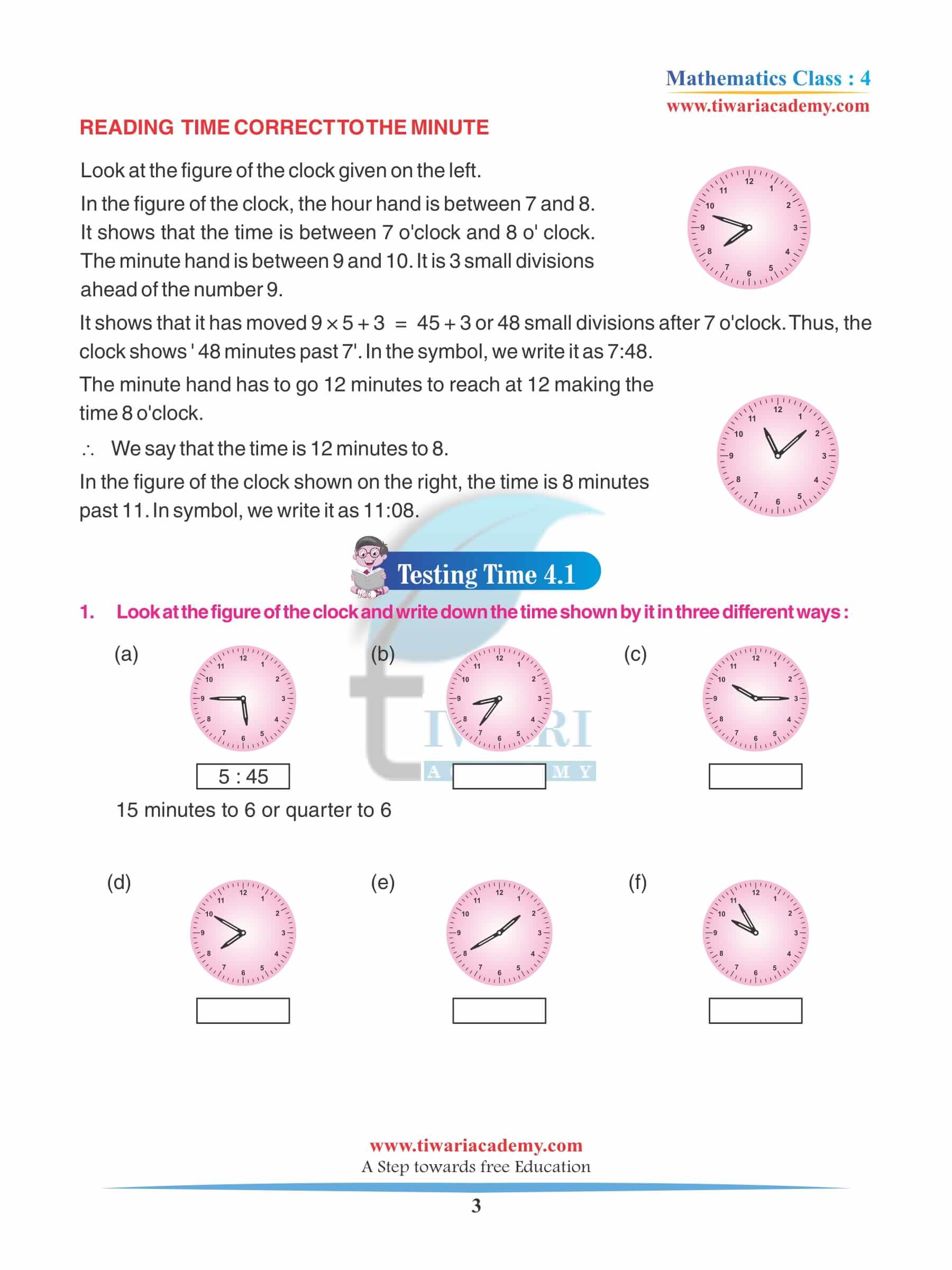 Class 4 Maths Chapter 4 Revision Exercises