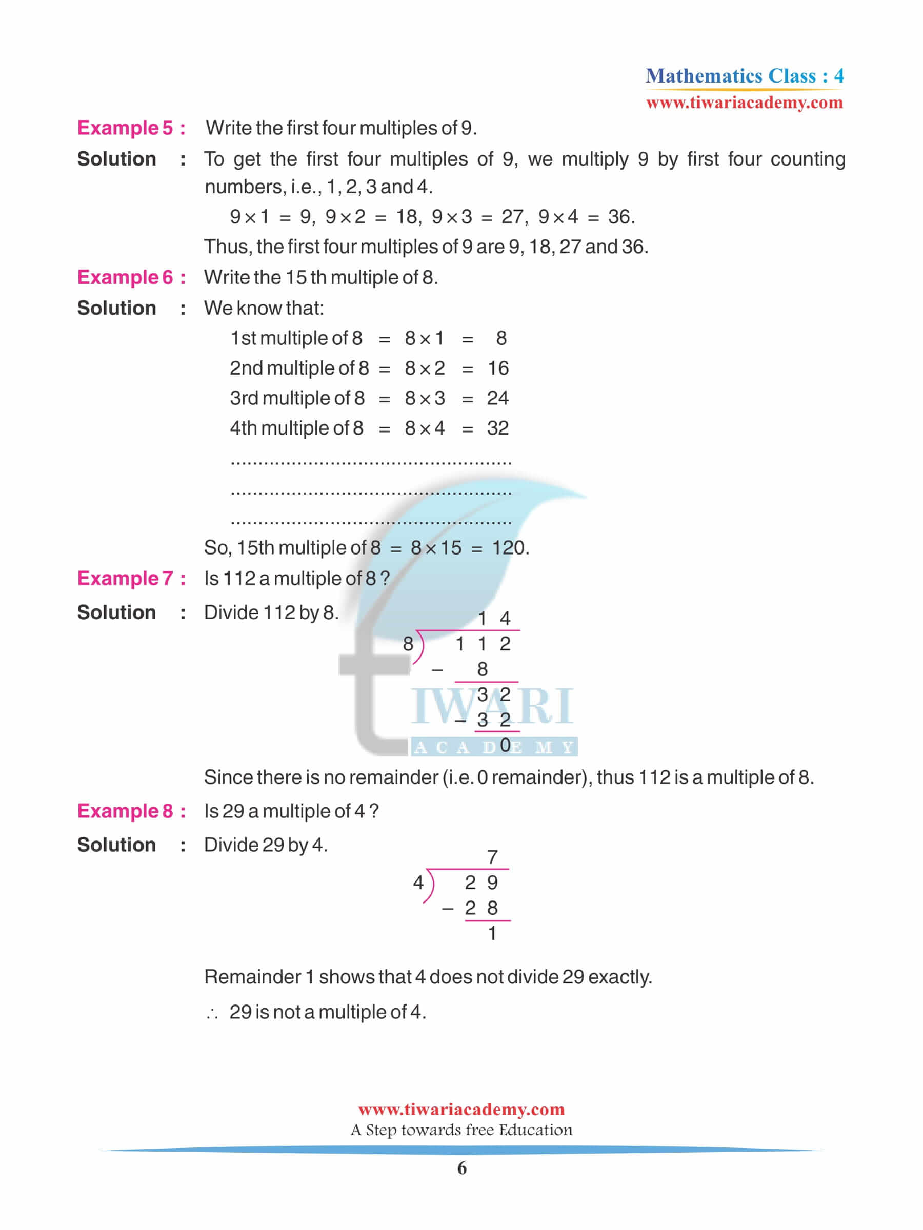 Class 4 Maths Chapter 5 Practice book