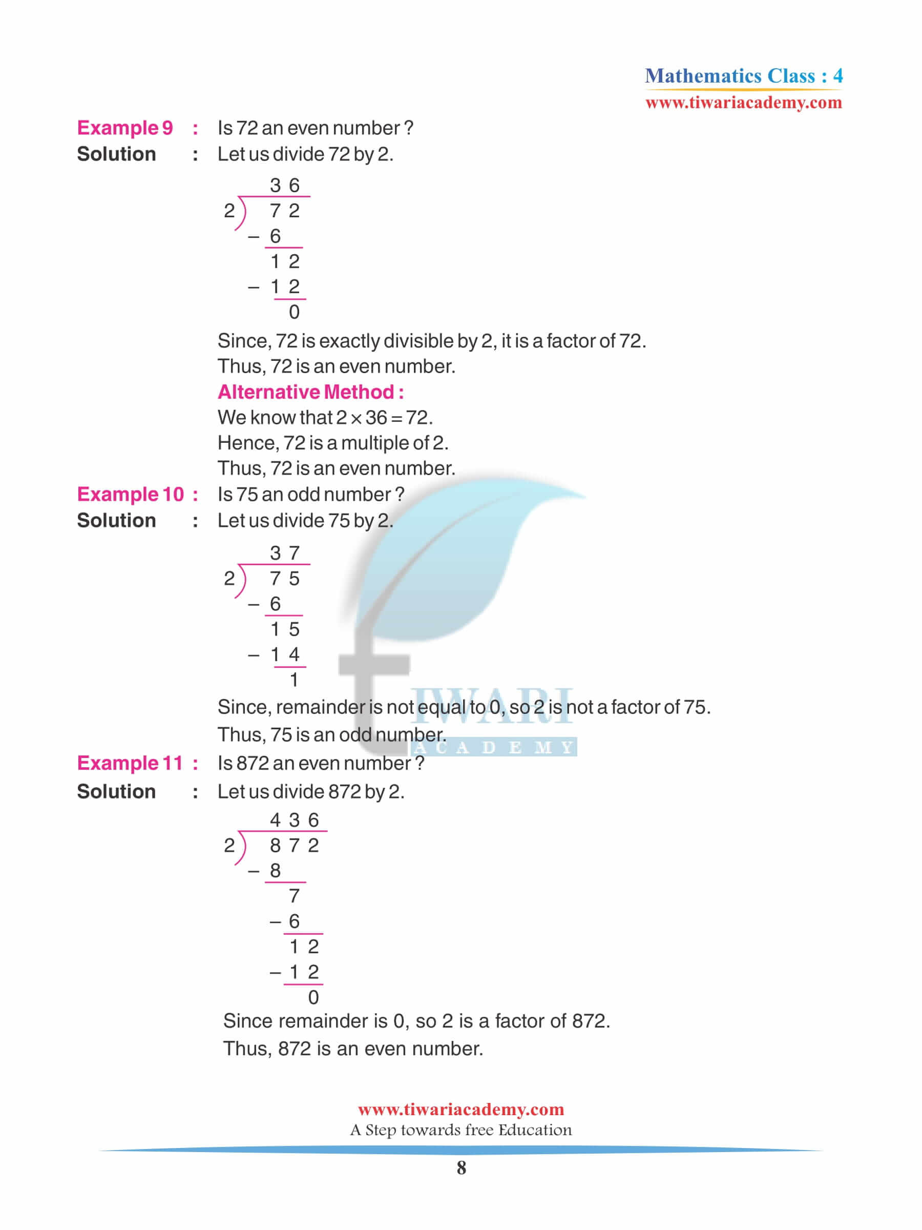 Class 4 Maths Chapter 5 Practice questions