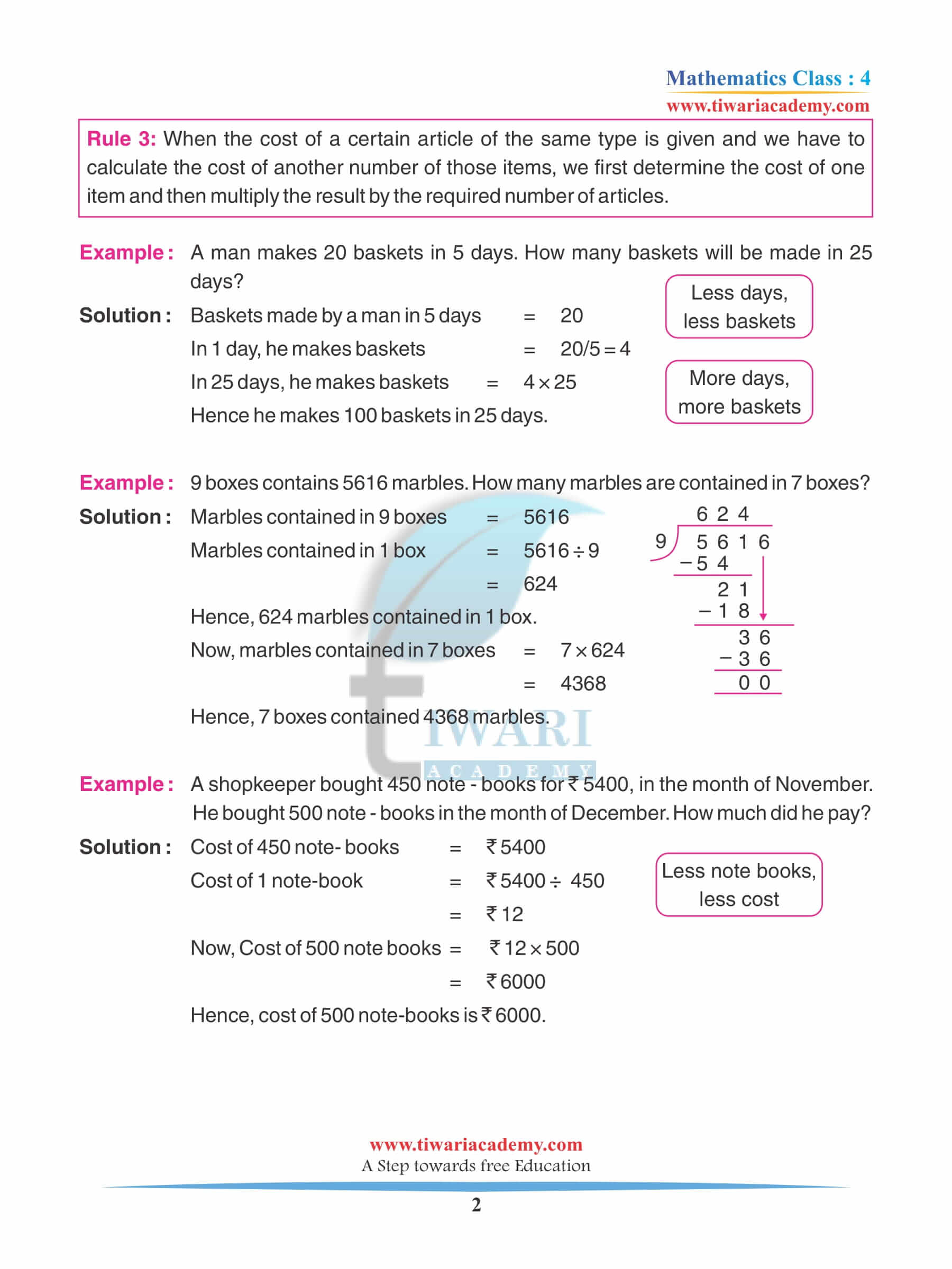 Class 4 Maths Chapter 6 Revision Question Answers