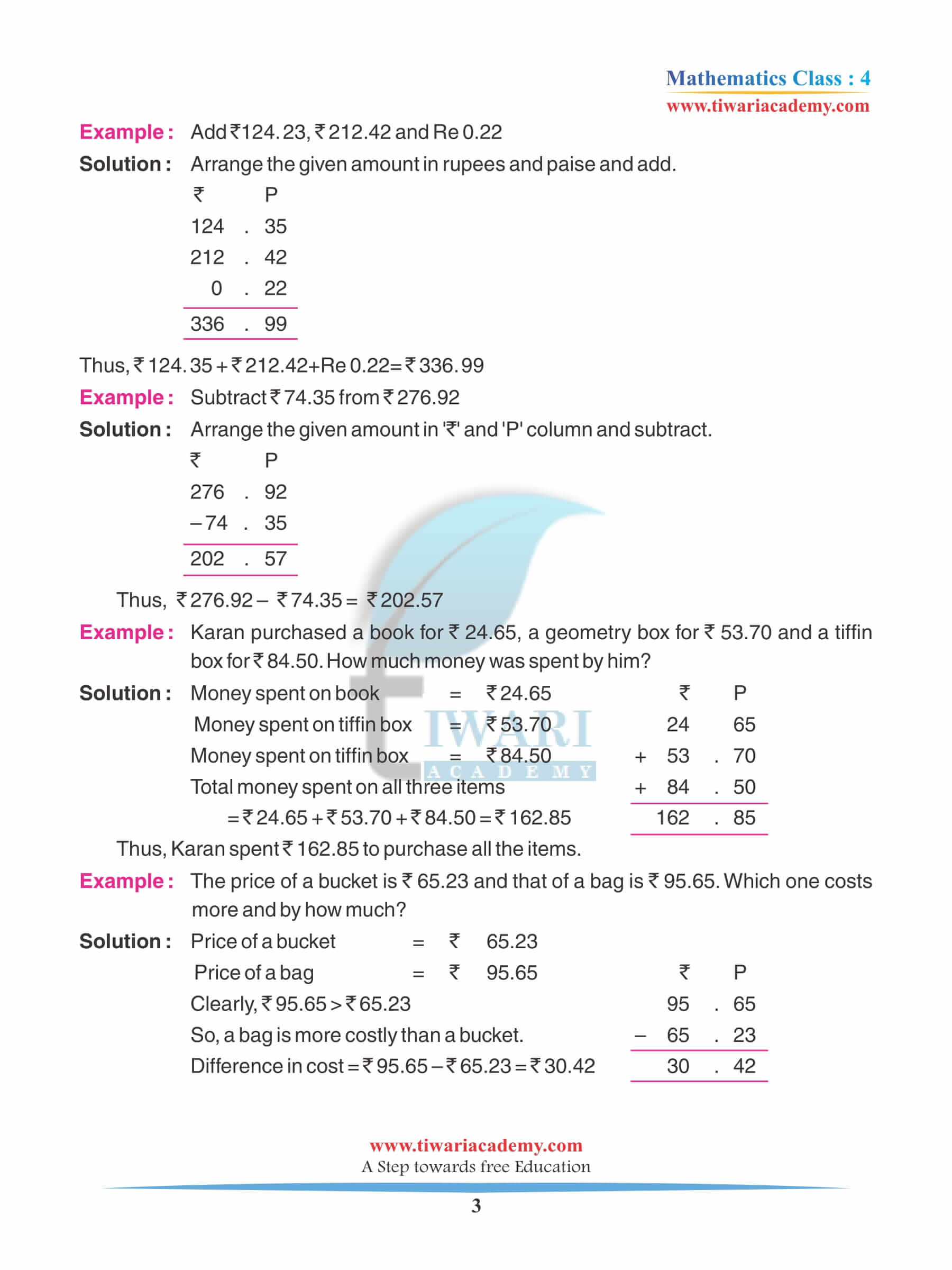 Class 4 Maths Chapter 7 Revision Assignments