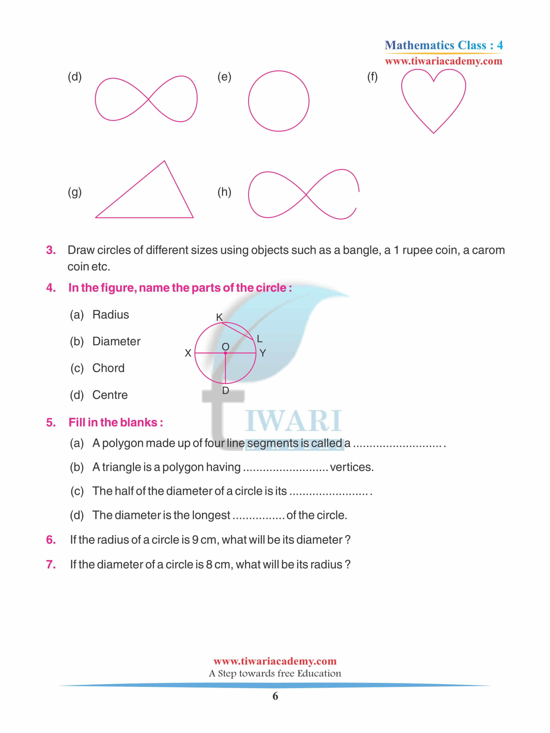 Class 4 Maths Chapter 8 Practice assignments