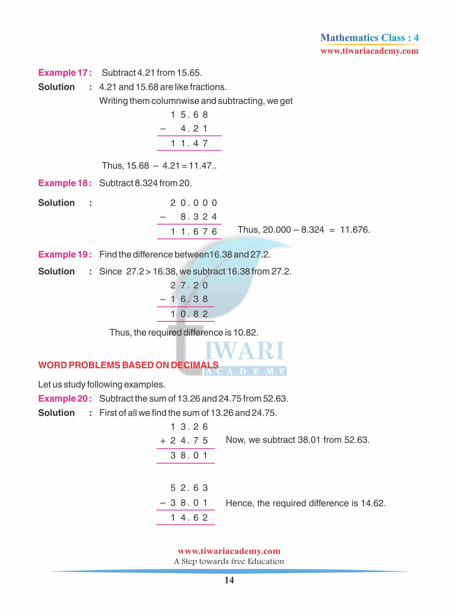 Class 4 Maths Chapter 9 Practice pdf downlaod