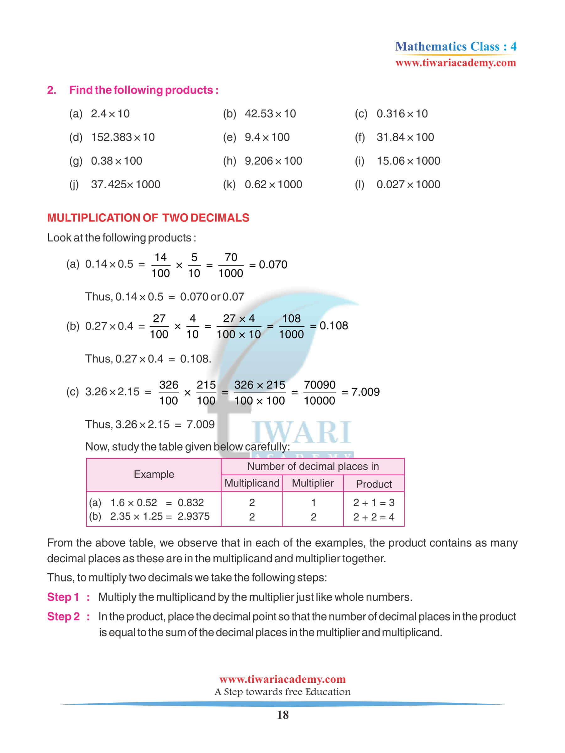 Class 4 Maths Chapter 9 Practice Book in English Medium