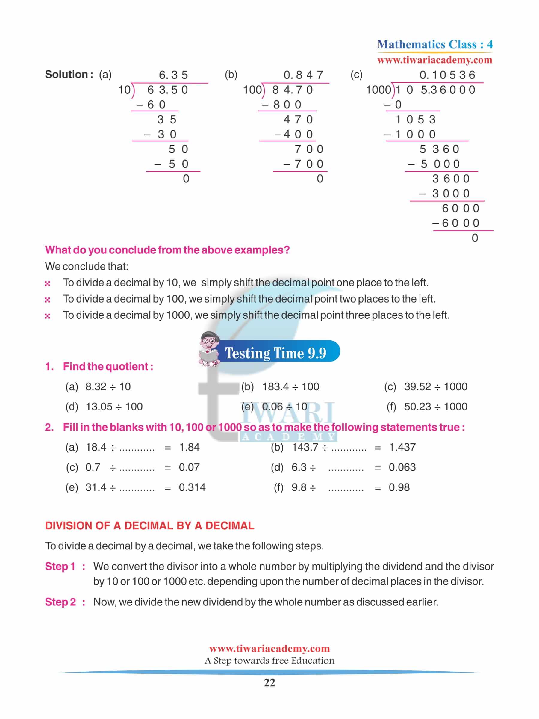 Class 4 Maths Chapter 9 Practice Assignments exercises
