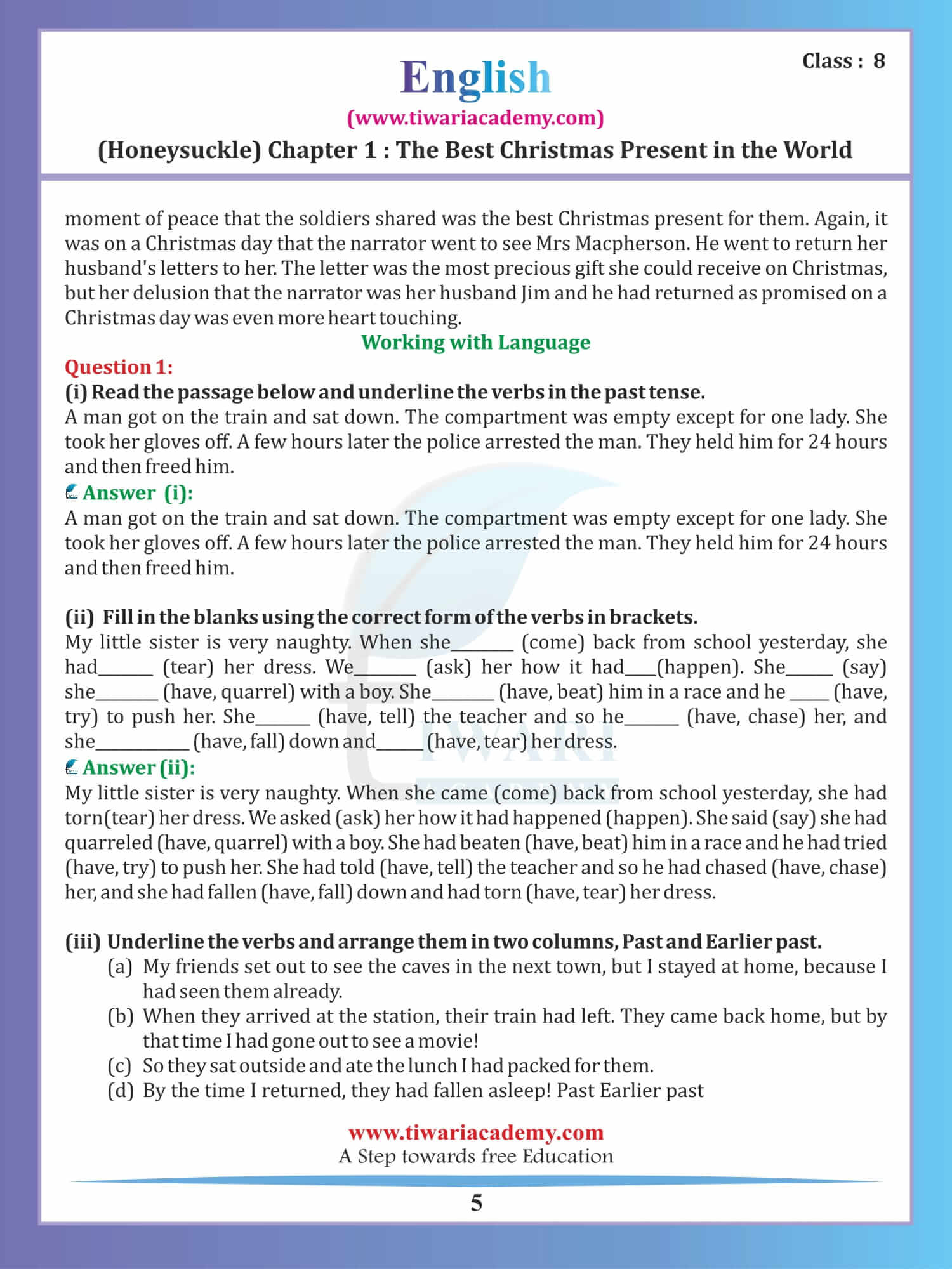 Class 8 English Honeydew Chapter 1 guide