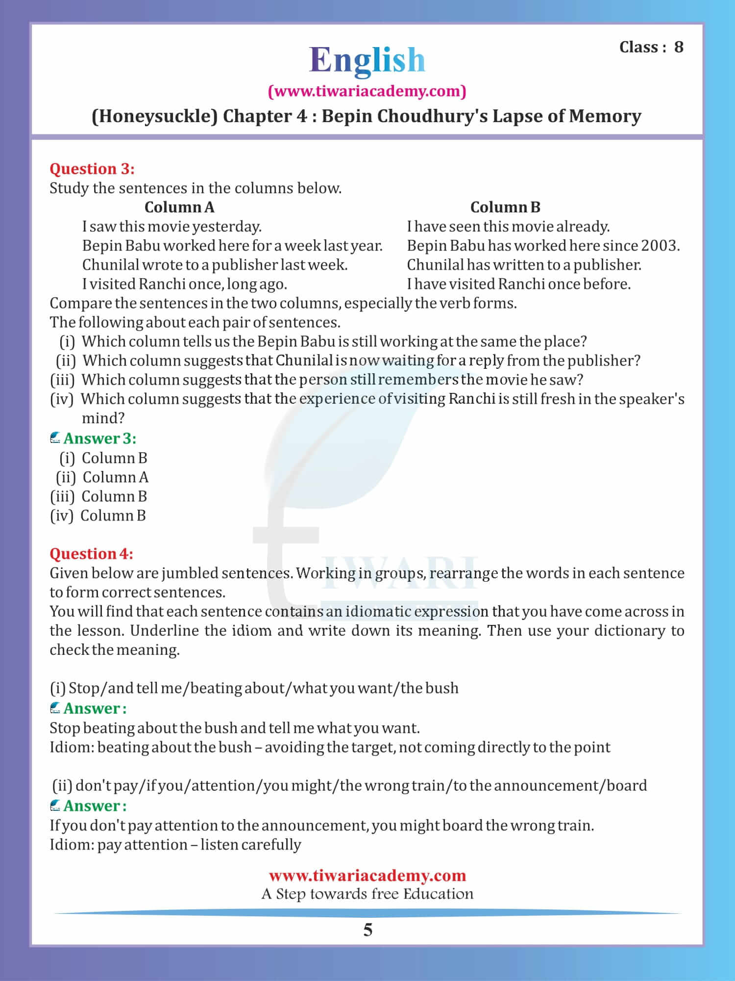 Class 8 English Honeydew Chapter 4 free download